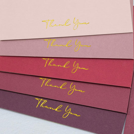 Crisky Burgundy Red Thank You Cards with Envelopes & Stickers， 50 Pack Bridal Shower Graduation Thank You Cards Small Business, Wedding Baby Shower Birthday Funeral Notes Bulk