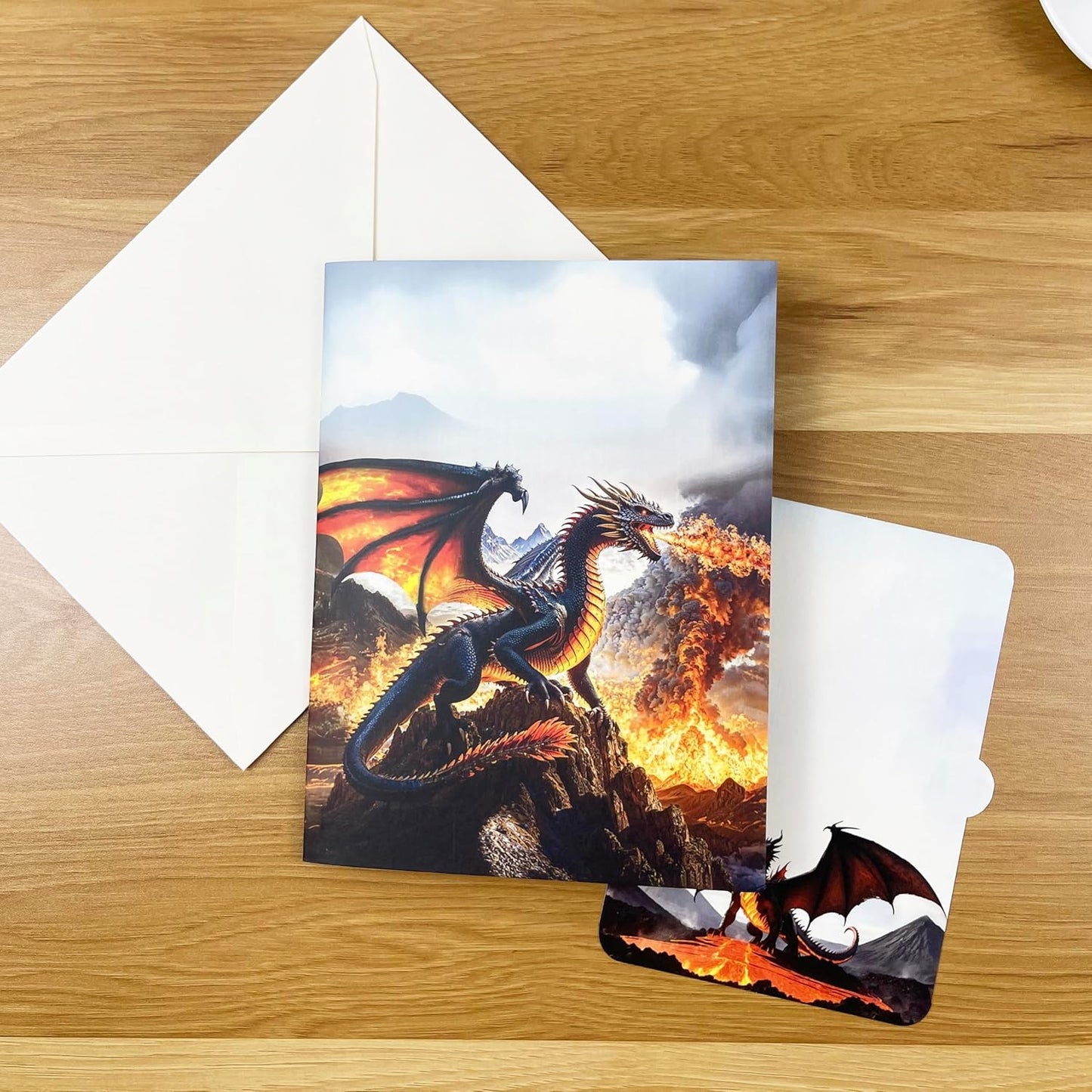 3D Dragon Popup Card - Handmade Fantasy Paper Art for Birthday, Anniversary, Christmas, Father’s Day - Unique Gift for Him, Her, Son, Daughter, Dragon Lover, Mythical Creature Fan