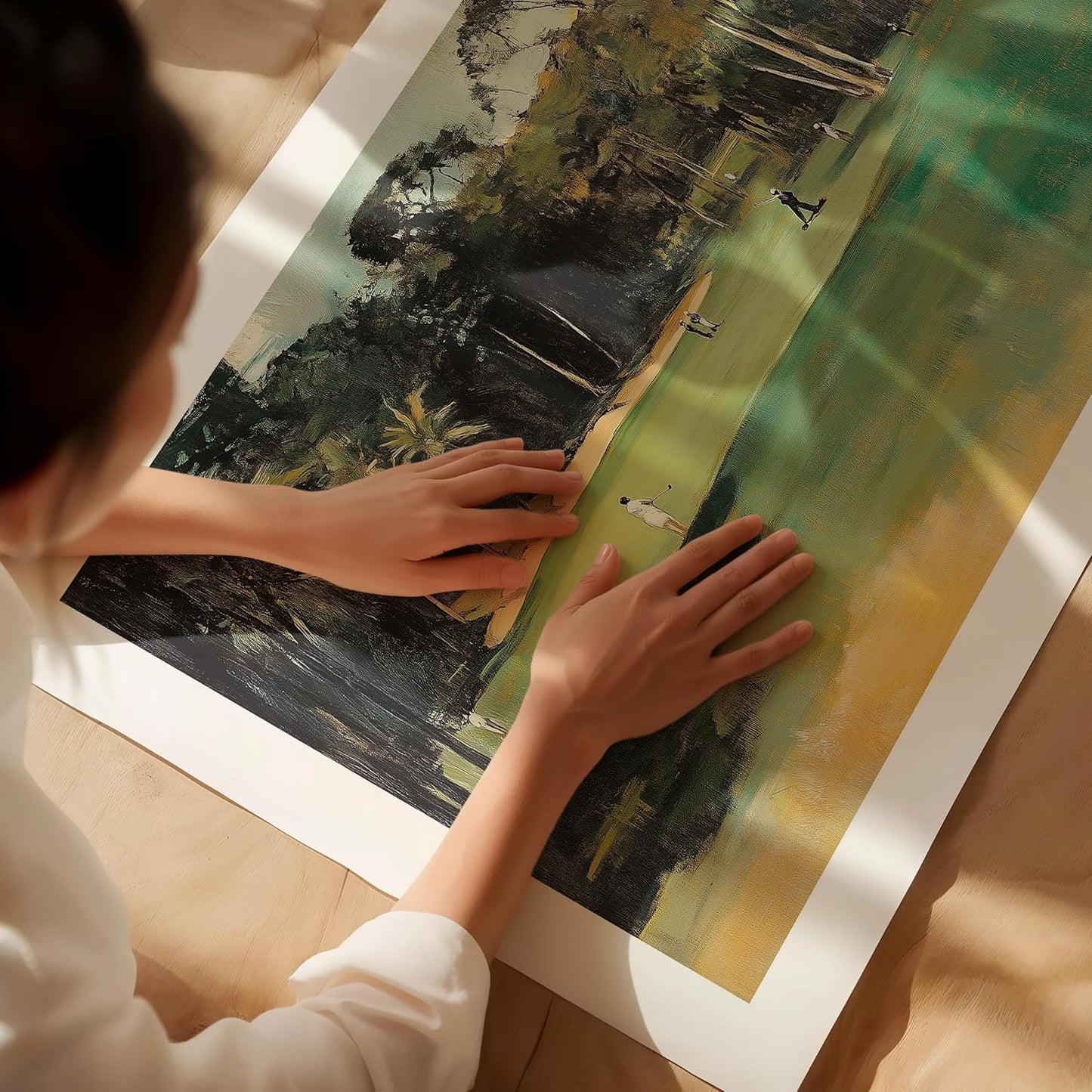 Vintage Golf Course Premium Giclee Fine Art Prints - Antique Style Golf Course Painting Posters, Golf Wall Art, Aesthetic Golfing Poster for Home Office Decor, Ready to Frame