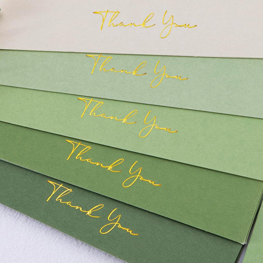 Crisky Sage Green Thank You Cards with Envelopes & Stickers， 50 Pack Bridal Shower Graduation Thank You Cards Small Business, Wedding Baby Shower Birthday Funeral Notes Bulk