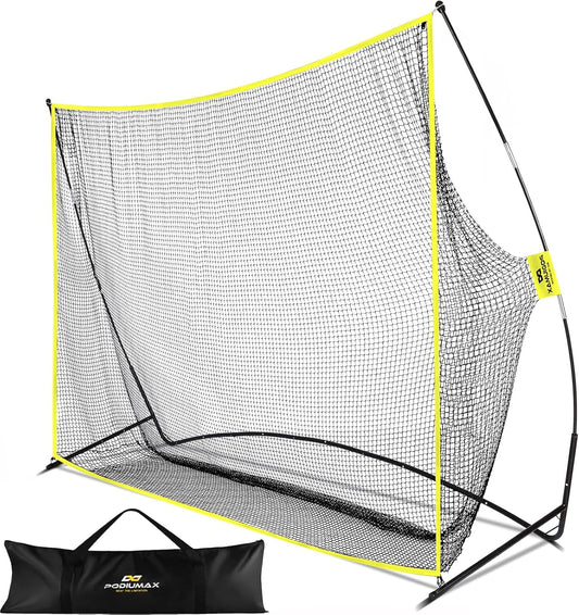 PodiuMax Golf Net, 10x7ft Golf Practice Net with Noise Reduce Silk Target Driving Real Balls, Hitting Nets for Backyard Garage, Improve Chipping Putting Pitching, Gift for Men & Golfers