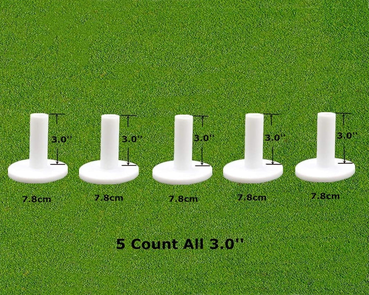 FINGER TEN Golf Rubber Tees Driving Range Value 5 Pack, Mixed Size or 5 Same Size for Practice Mat