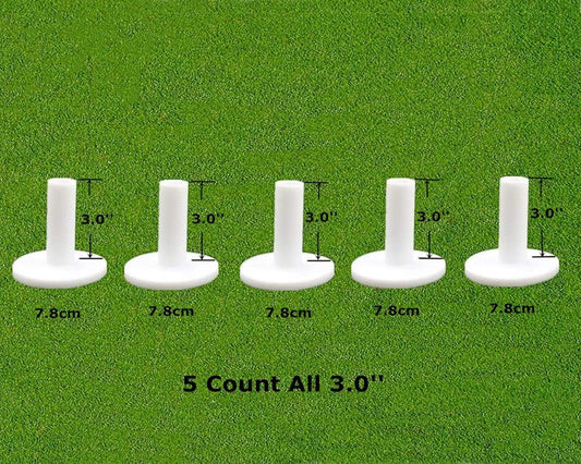 FINGER TEN Golf Rubber Tees Driving Range Value 5 Pack, Mixed Size or 5 Same Size for Practice Mat
