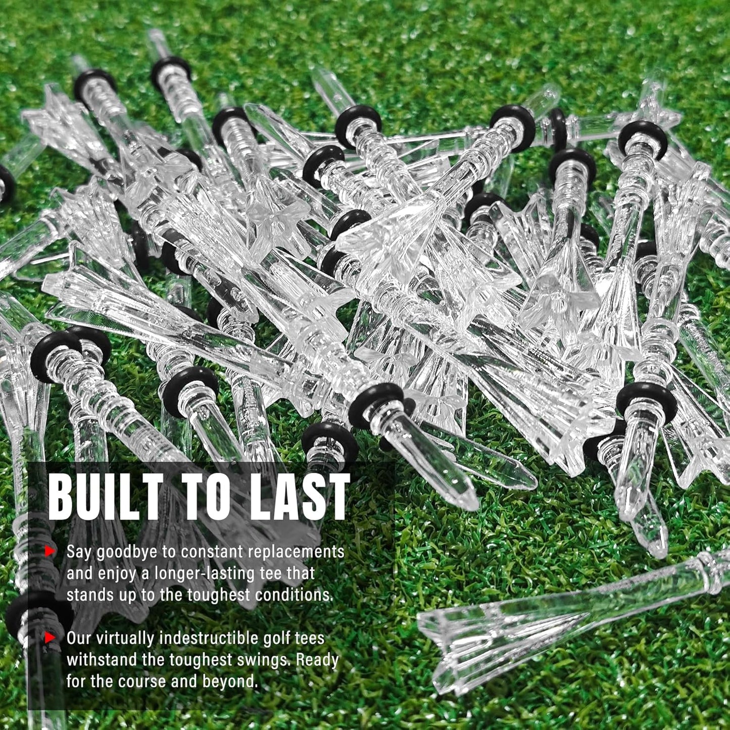 Premium Golf Tees - 5-Prong & 4-Prong Anti-Slip, Enhanced Stability, Unbreakable Golf T 3-1/4" for 360cc Drivers, Ideal Gift for Golfer