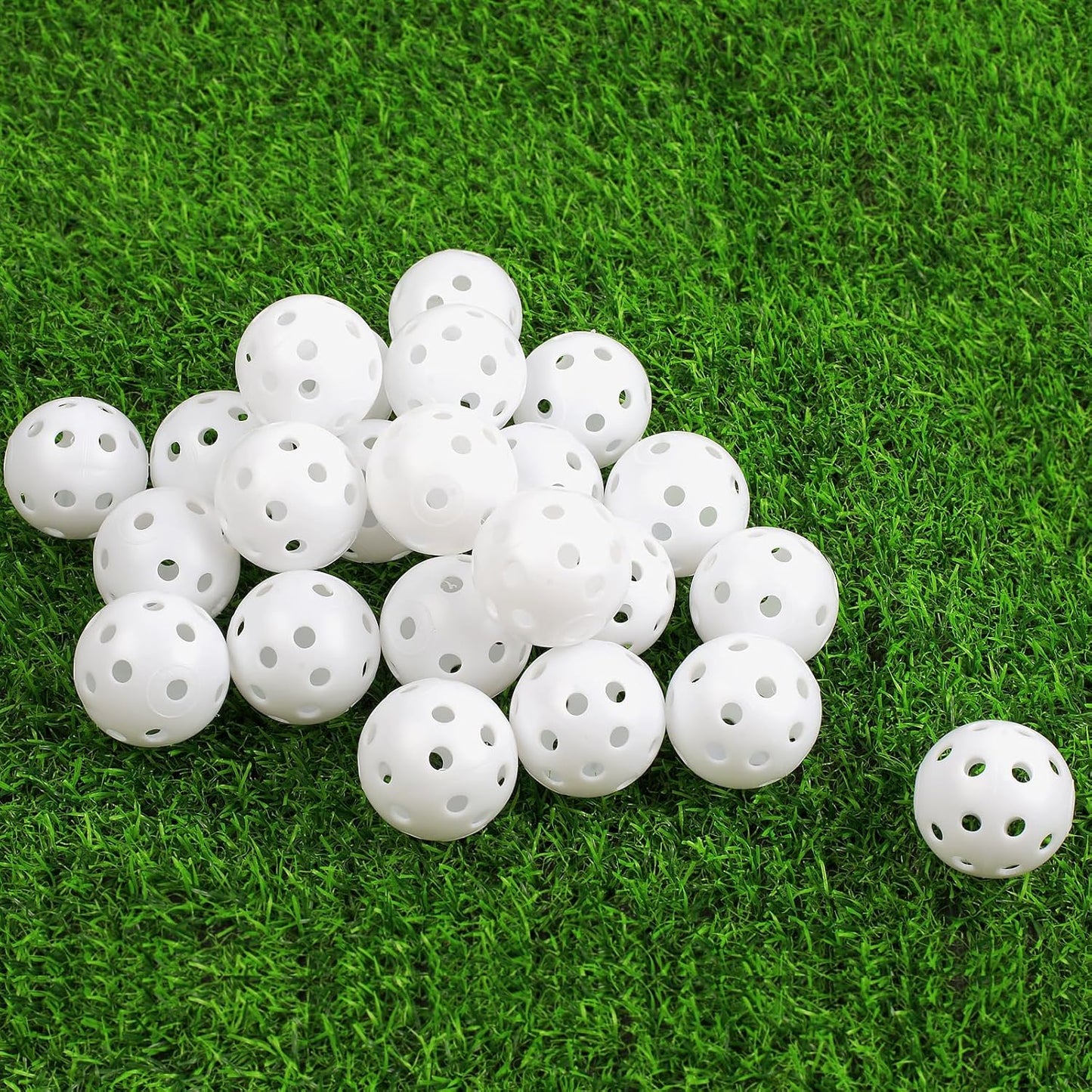 Joyberg Practice Golf Balls 24 Pack, 42mm Plastic Golf Balls, Practice Golf Balls for Backyard, Training Golf Balls for Swing Practice