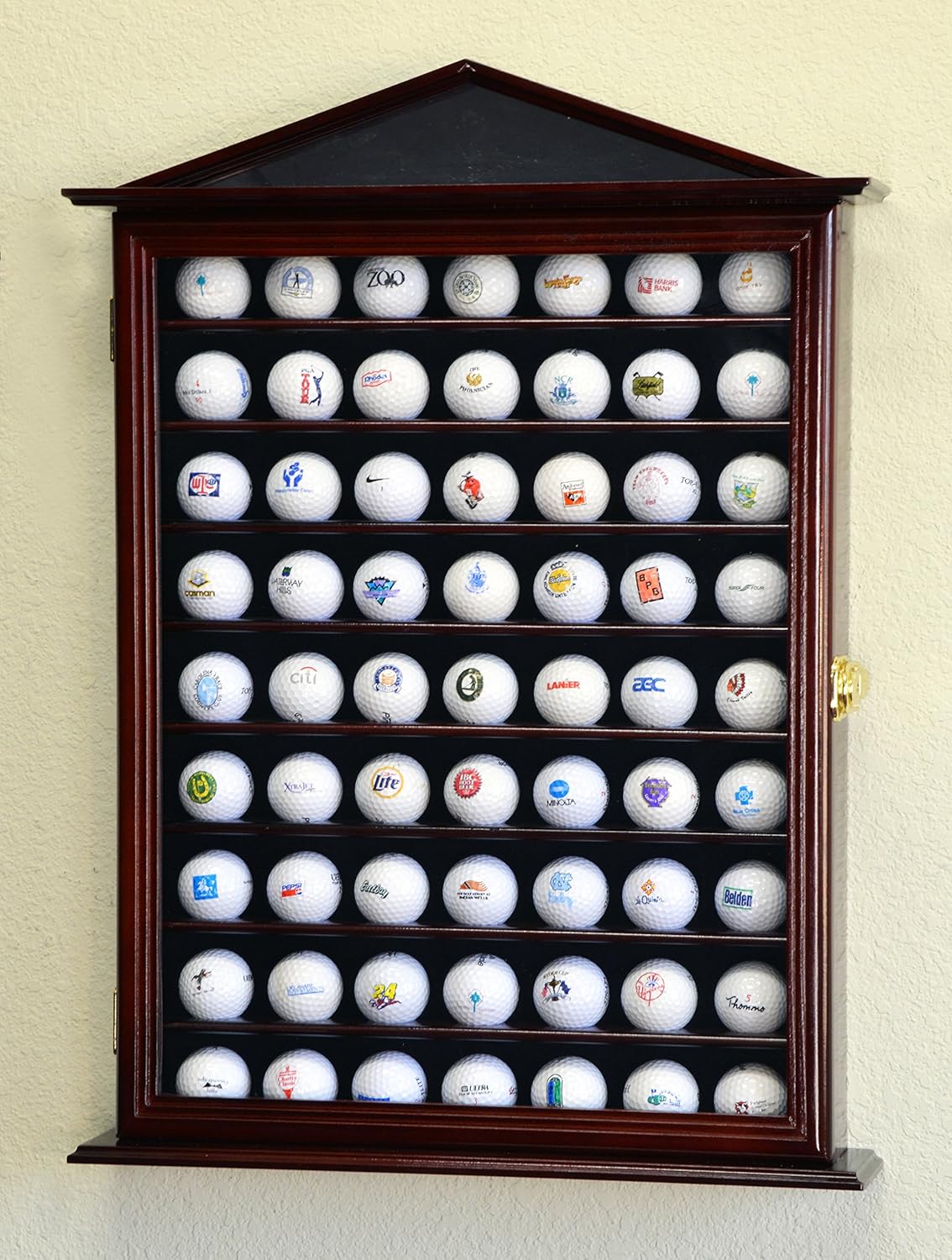 Golf Ball Display Case Holder Cabinet Wall Rack Stand Select Your Size 98% UV Lockable 5 Sizes 4 Colors to Choose