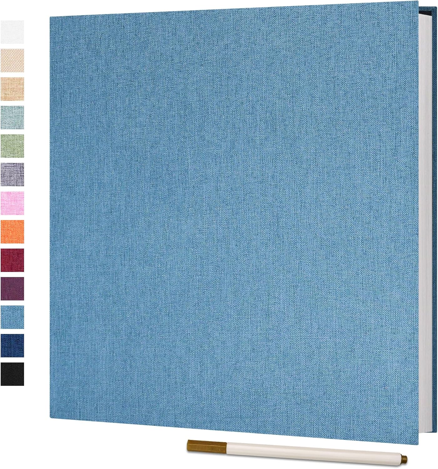 Vienrose Large Photo Album Self Adhesive for 4x6 8x10 10x12 Pictures Scrapbook Album DIY Scrap Book 40 Sticky Pages with A Metallic Pen 13"x12.6"40 Pages