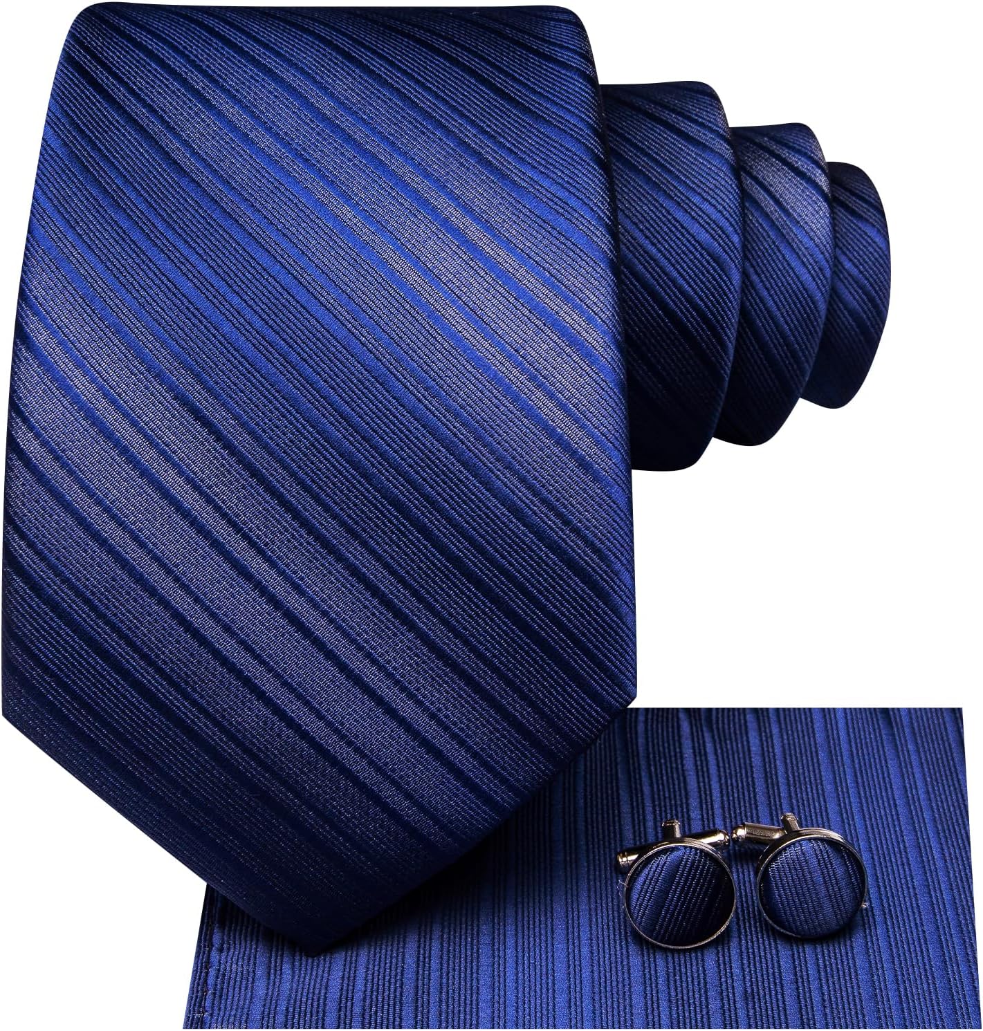 Dubulle Mens Paisley Striped Tie WOVEN Necktie for Men and Handkerchief Cufflinks Set Wedding Formal Business