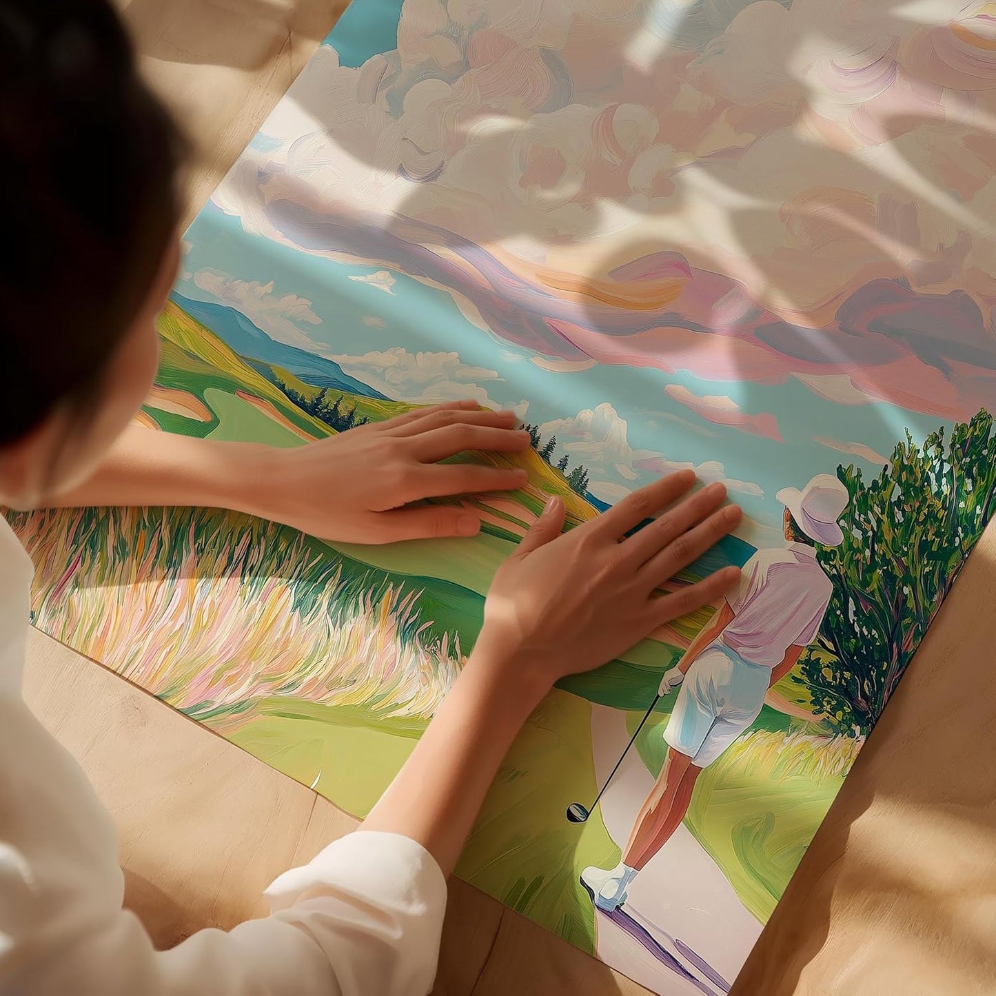 Golf Course Floral Pastel Art Print Posters - Premium Giclee Fine Art Prints - Golf Course Home Decor Posters, Golfer Art Prints for Home and Office Decor - Vintage Aesthetic, Ready to Frame