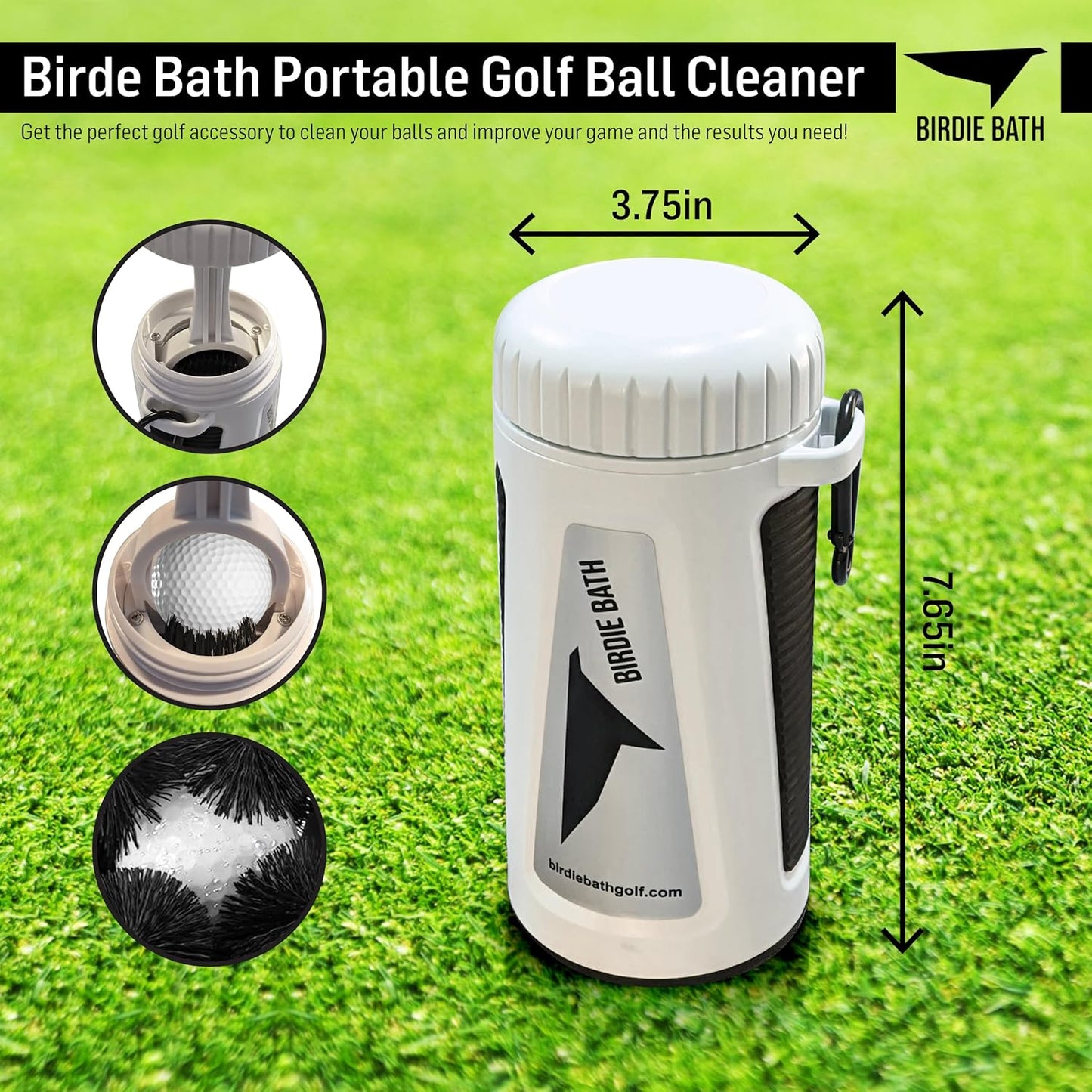 Birdie Bath Portable Golf Ball Cleaner - Ultimate Personal Golf Ball Washer