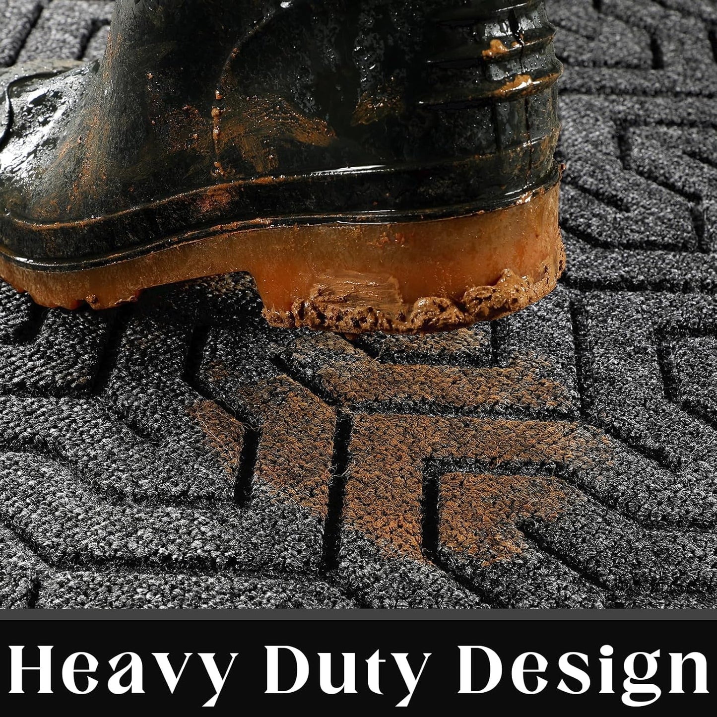 Yimobra Large Door Mat Outside Entrance 47x24, Waterproof Heavy Duty Outdoor Mats for Front Door, Non Slip Rubber Entry Mat for Garage Patio Indoor, Easy Clean, Mix Grey