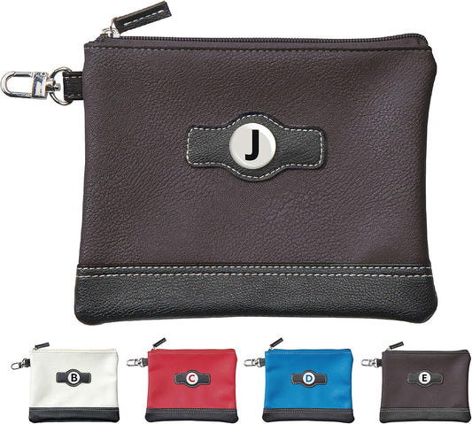 Golf Pouch | Personalized Initial Monogram Letters (A-Z) Zipper Valuables Pouch