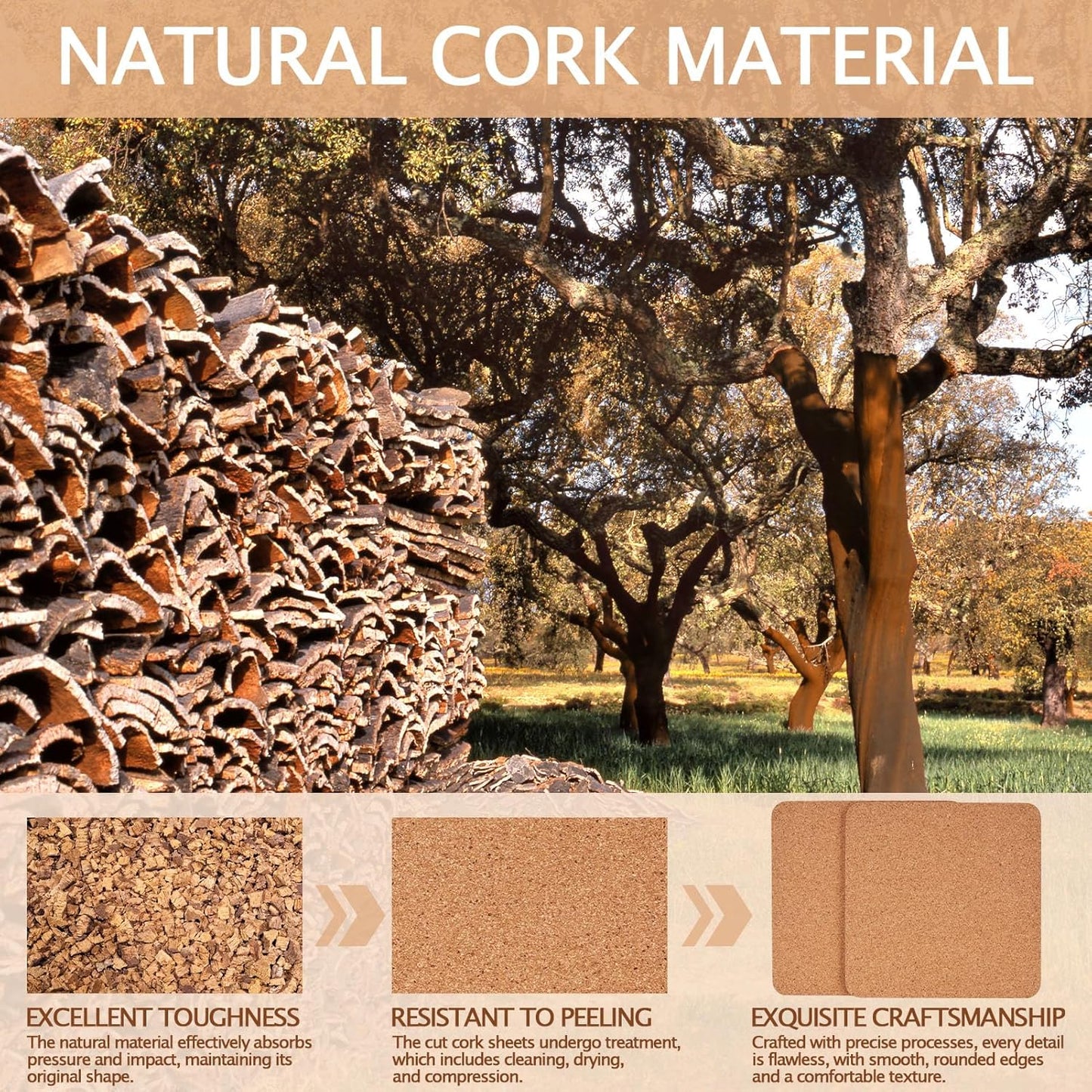 60 Pieces Cork Coasters for Drinks, GOH DODD Thicken Absorbent Blank Coasters for DIY Crafts Laser Engraving Sublimation Wood Burning Plants Painting Housewarming Gifts Wedding, Square, 4 Inch