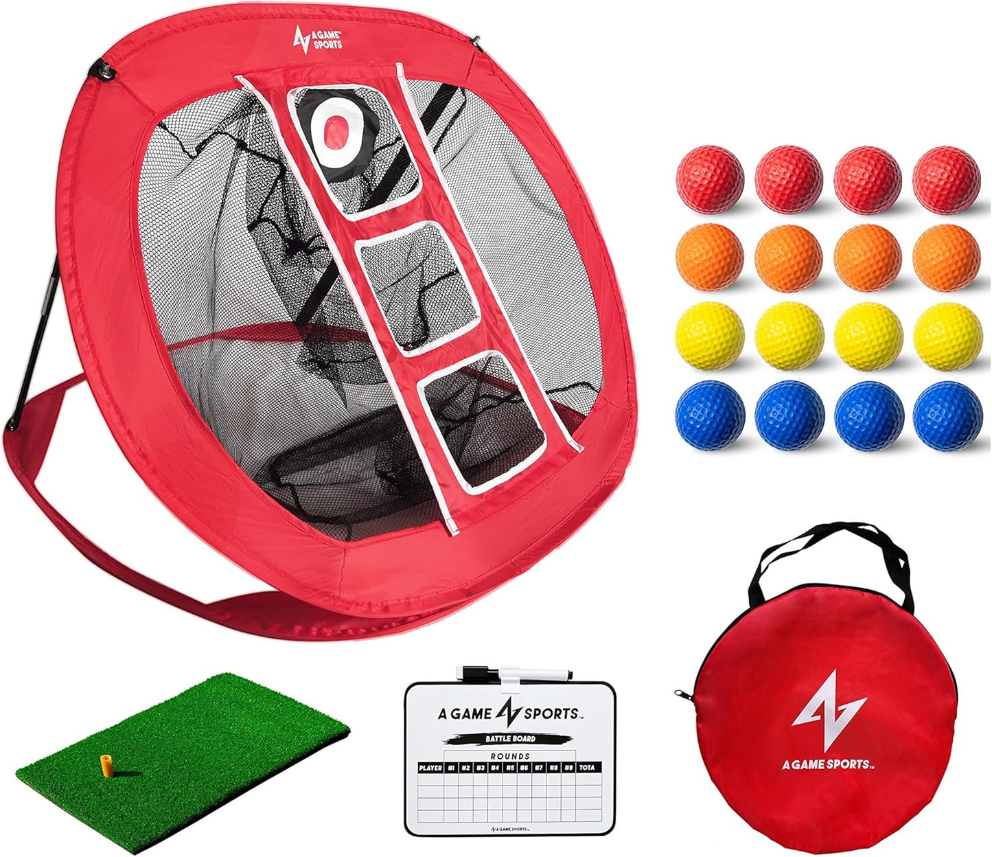 Golf Chipping Net with Mat - Practice Net for Backyard & Indoor/Outdoor Swing Training