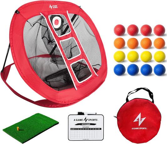 Golf Chipping Net with Mat - Practice Net for Backyard & Indoor/Outdoor Swing Training