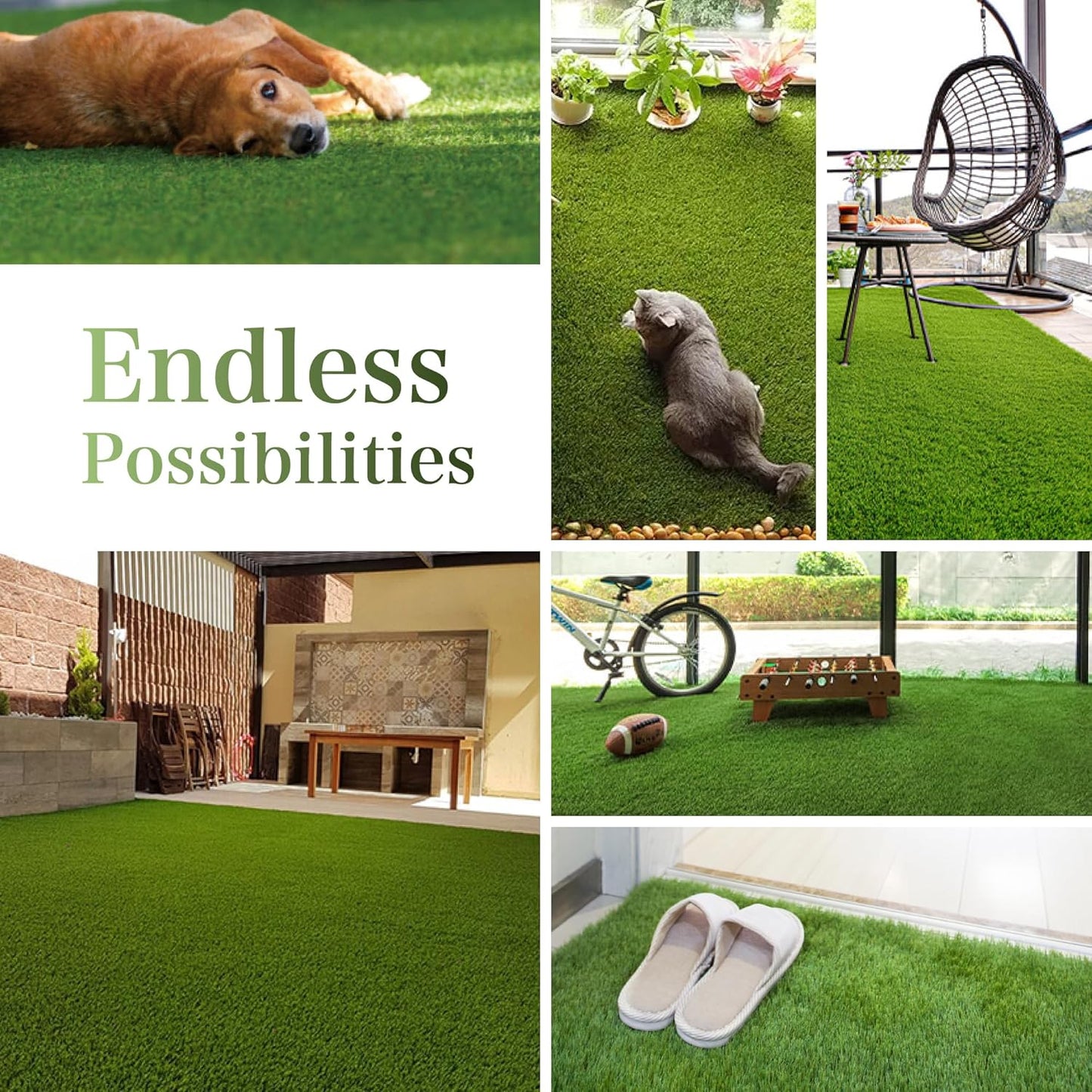 Artificial Grass Turf Rug 1.6x5 FT - Realistic Fake Grass Outdoor Carpet with Drainage, 1.2” High Synthetic Lawn Mat for Patio, Balcony, Garden, Pet-Friendly Indoor/Outdoor Use