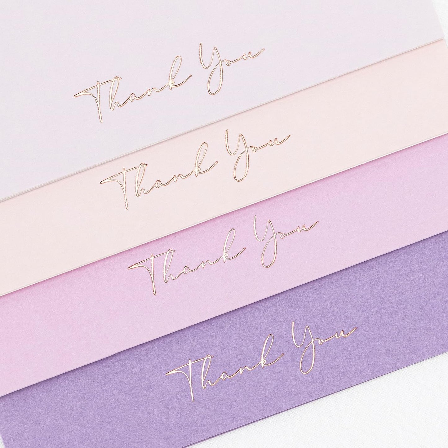 Crisky Purple Thank You Cards with Envelopes & Stickers， 50 Pack Bridal Shower Graduation Thank You Cards Small Business, Wedding Baby Shower Birthday Funeral Notes Bulk