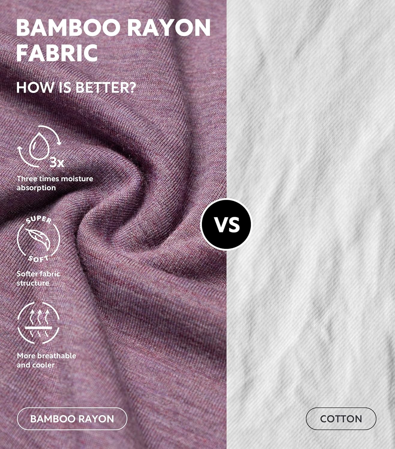 DAVID ARCHY Men's Undershirt Bamboo Rayon Moisture-Wicking Crewneck T-Shirts Stretch Tees for Men, 3 or 5 Pack