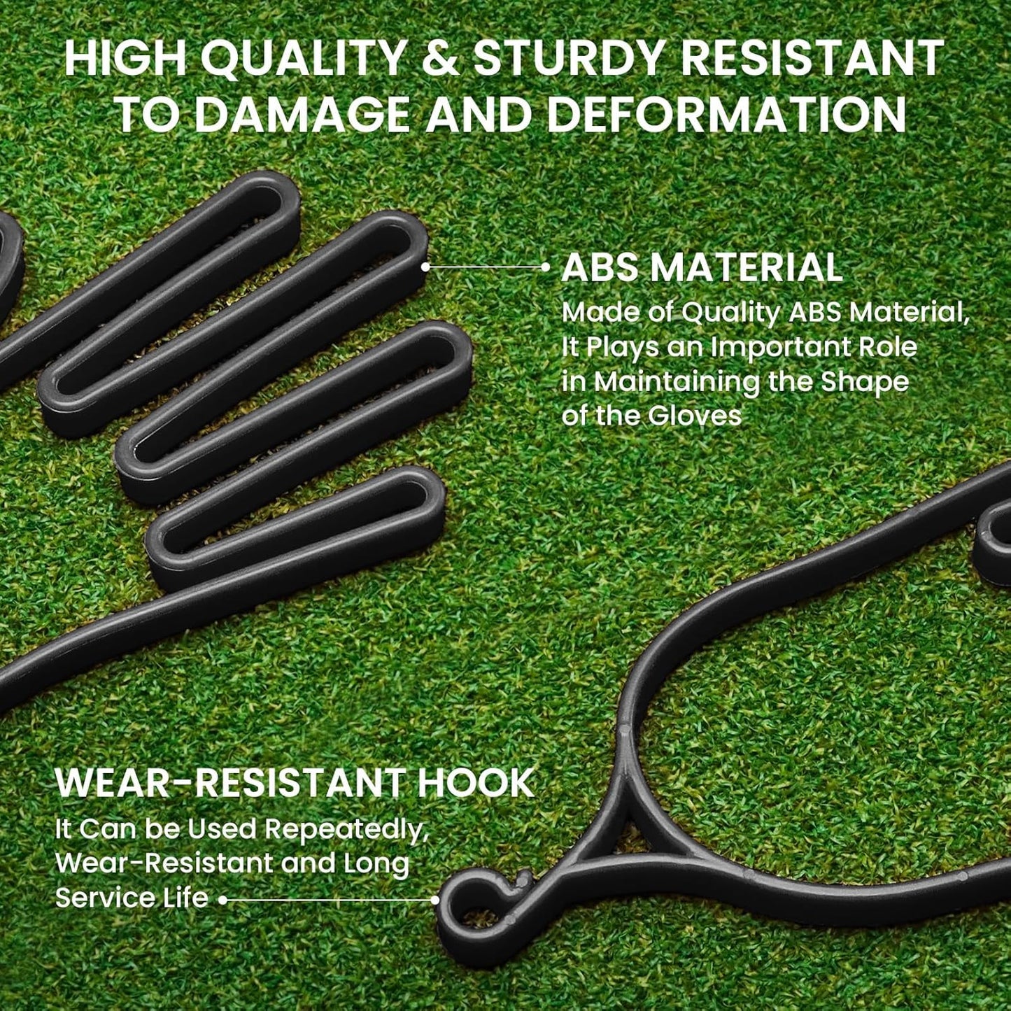 FINGER TEN Golf Gloves Stretcher Holder Hanger Keeper Dryer Shaper Tool Accessories Durable Glove Support Frame Guardian Hook to Bag Gifts for Men Women Golfer