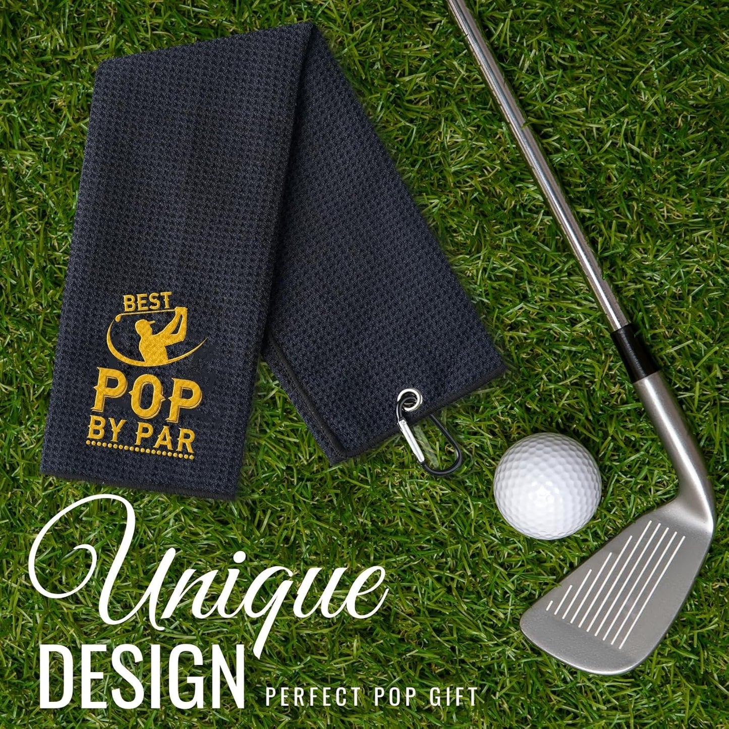 Pop Gifts Golf Towel, Pop on Father‘s Day, 15.8 x 23.6 inches Microfiber Golf Towel for Golf Bags, Pops Gifts
