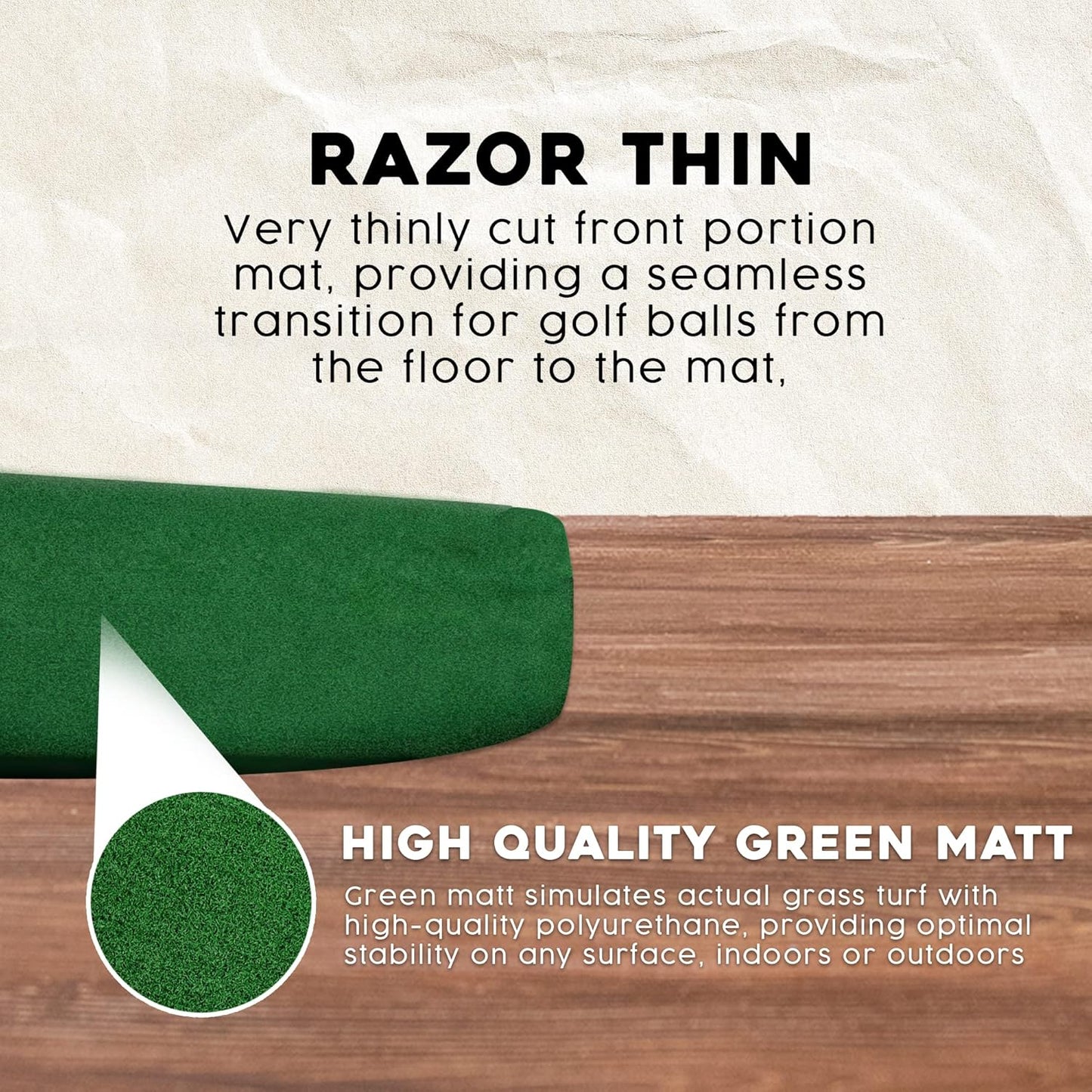 Upstreet Golf Putting Matt for Indoors, Mini Golf Set - Includes Two Mats and Two Training Balls