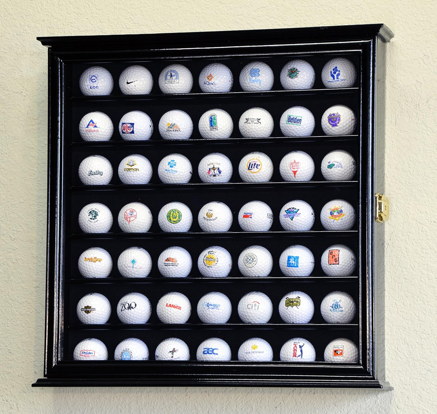 Golf Ball Display Case Holder Cabinet Wall Rack Stand Select Your Size 98% UV Lockable 5 Sizes 4 Colors to Choose