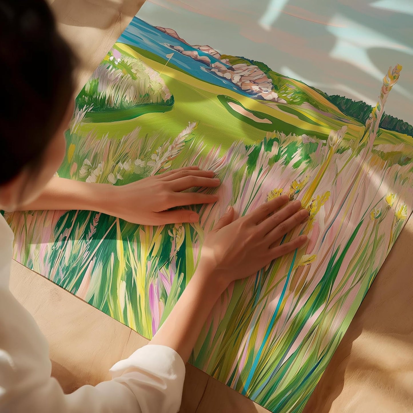 Golf Course Floral Pastel Art Print Posters - Premium Giclee Fine Art Prints - Golf Course Home Decor Posters, Golfer Art Prints for Home and Office Decor - Vintage Aesthetic, Ready to Frame