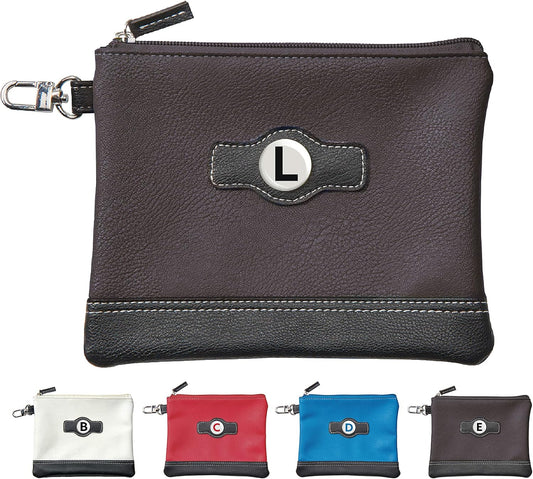 Golf Pouch | Personalized Initial Monogram Letters (A-Z) Zipper Valuables Pouch