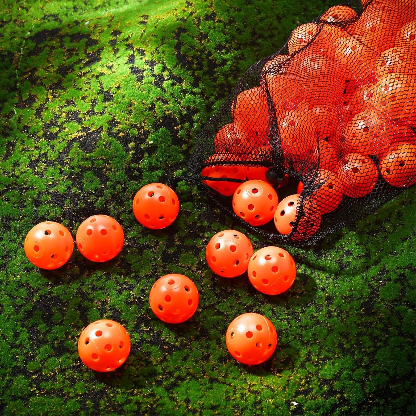 80 Pack Practice Golf Balls Limited Flight 42 mm Golf Training Airflow Hollow Plastic Ball for Women Men Indoor Outdoor Driving Range Swing Practice Home