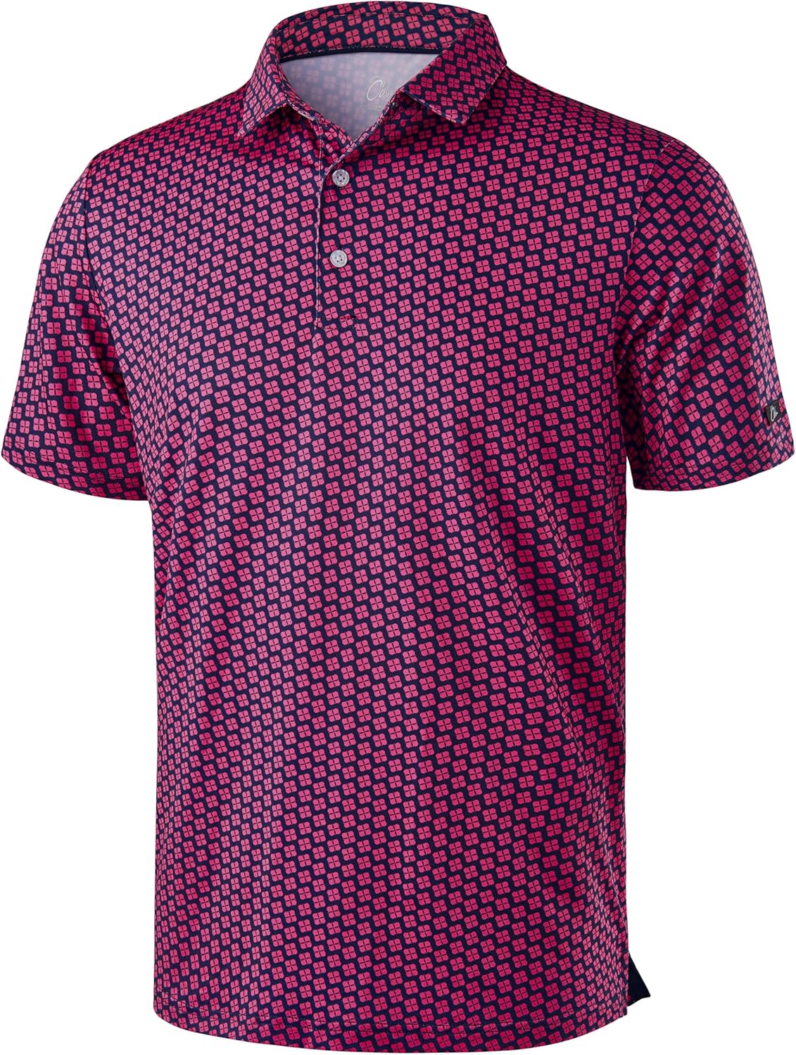 Obla Mens Golf Polo Shirts Short Sleeve Dry Fit Performance Moisture Wicking Casual Print Collared Golf Shirts for Men