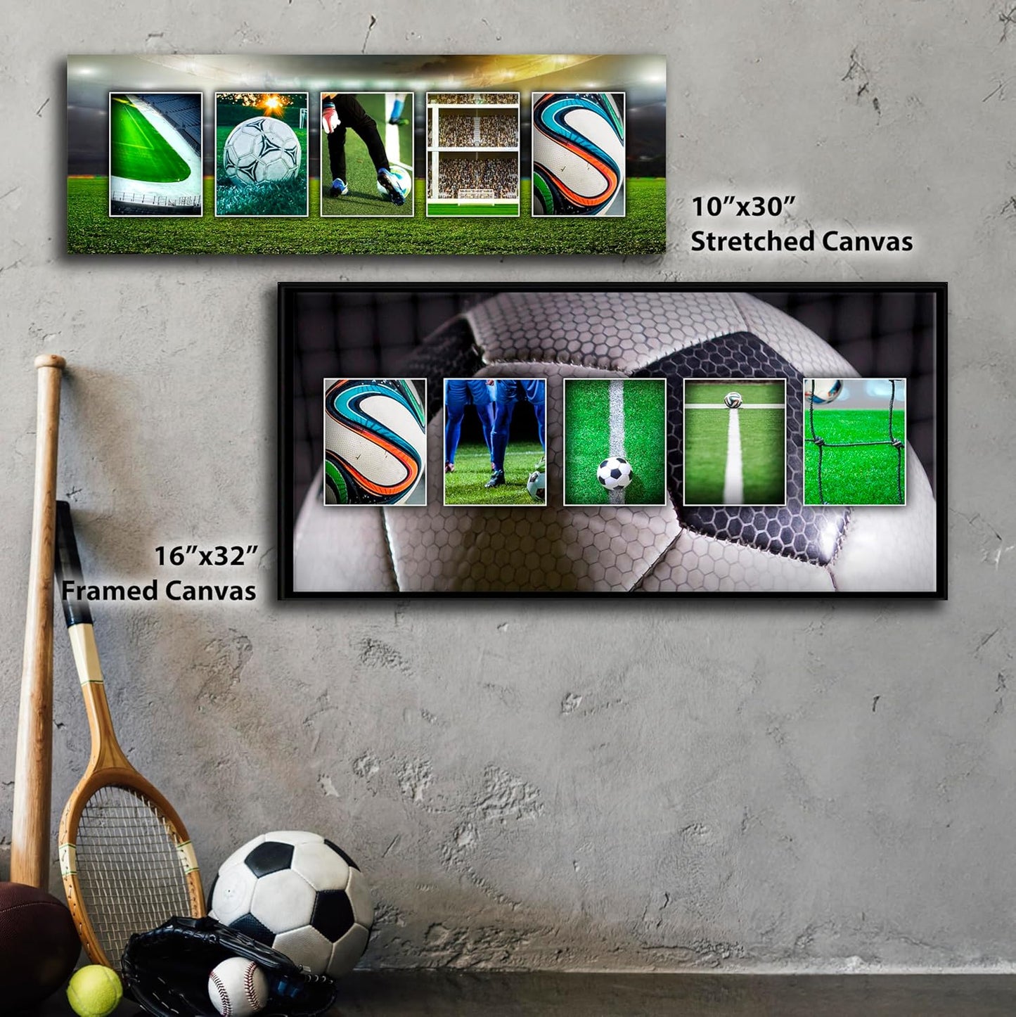 Soccer Futbol Name Art - Personalized Gift (6.5"x18" Block Mount)