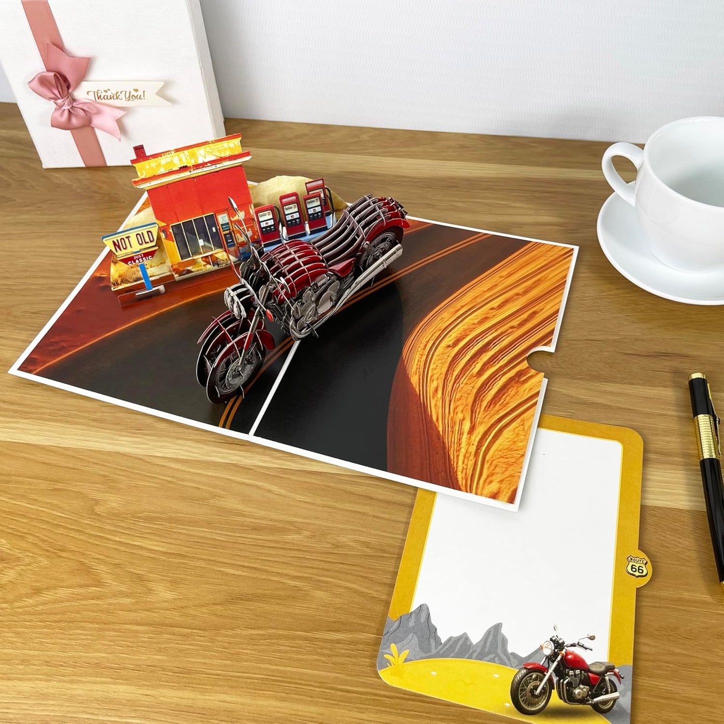 3D Motorcycle Popup Card - Handmade Biker Paper Art for Birthday, Anniversary, Christmas, Father’s Day - Unique Gift for Him, Her, Dad, Son, Husband, Wife, Motorcycle Lover