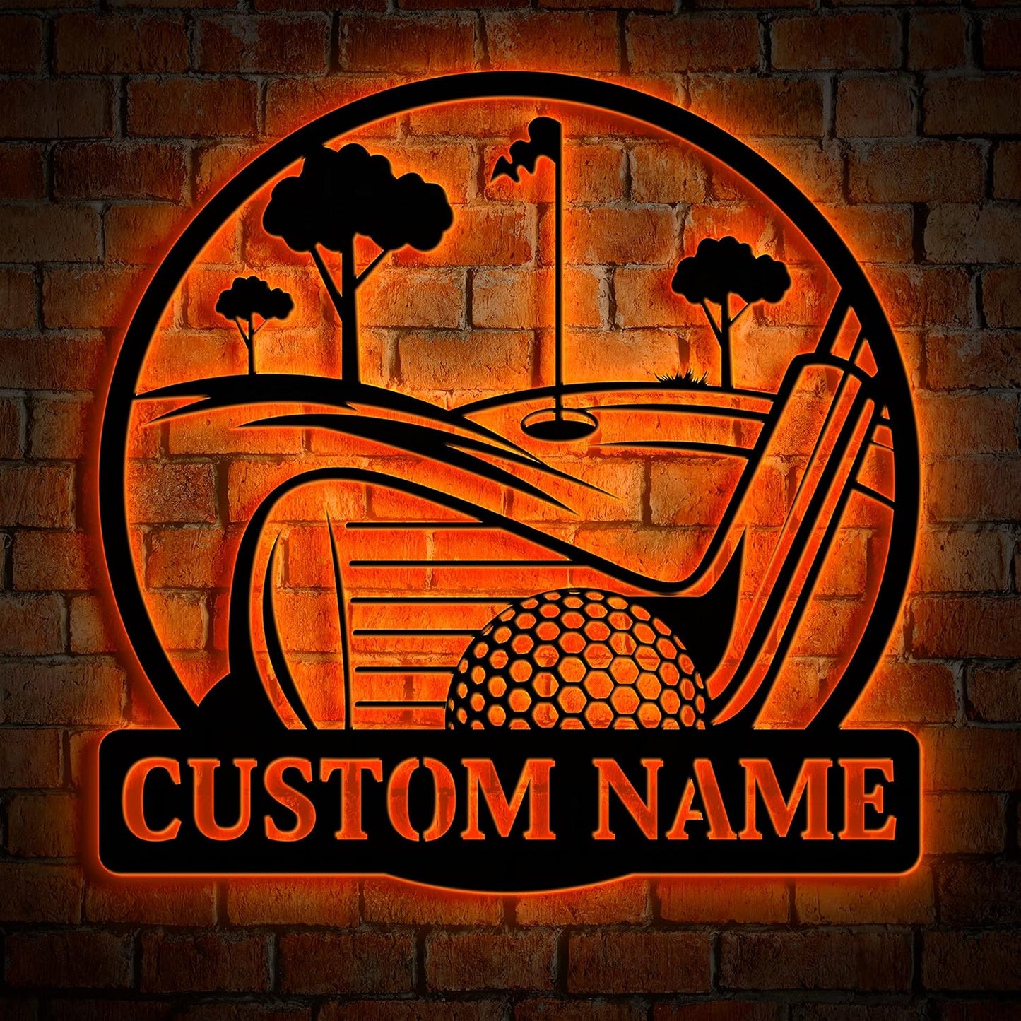 Personalized Men_s Golf Monogram Metal Sign LED Light, Wall Art Decor, Sports, Golfing, Golf, Metal Signs, Home Living Decor, Home Decor, Gift For Dad, Son, Sports Lovers, Christmas Gift