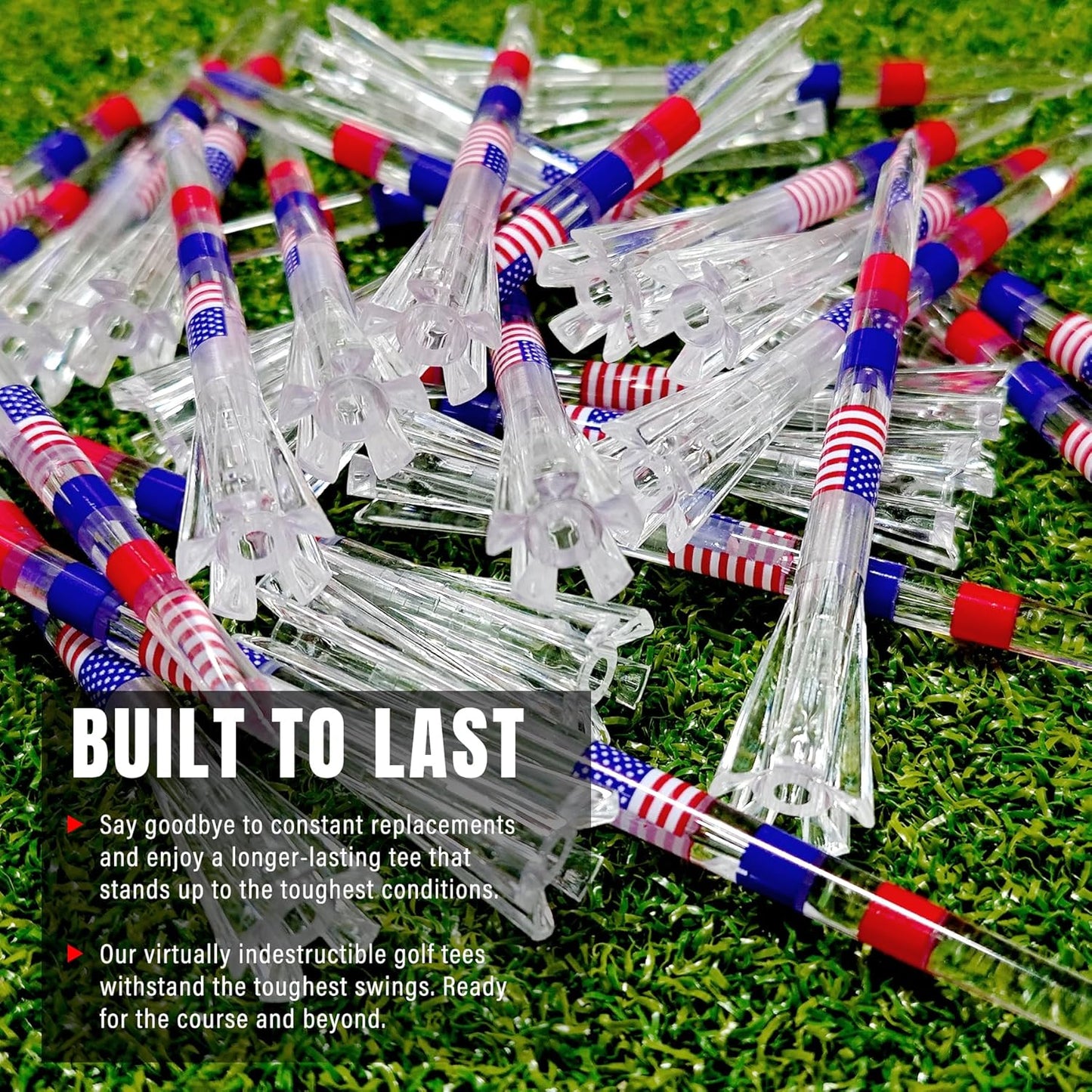 Premium Golf Tees - 5-Prong & 4-Prong Anti-Slip, Enhanced Stability, Unbreakable Golf T 3-1/4" for 360cc Drivers, Ideal Gift for Golfer