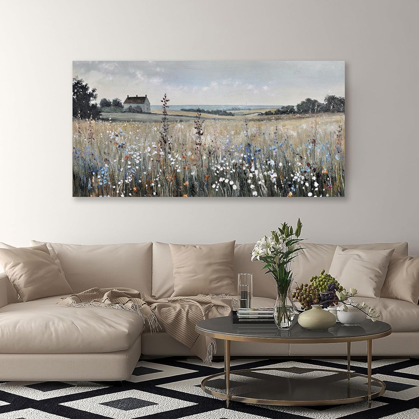 Glvzygy Canvas Wall Art Vintage Decor Artwork Classical Oil Painting Canvas Prints Vintage Landscape Wall Art Suitable for Living Room Bedroom and Office Home Decor Painting 29"x58"