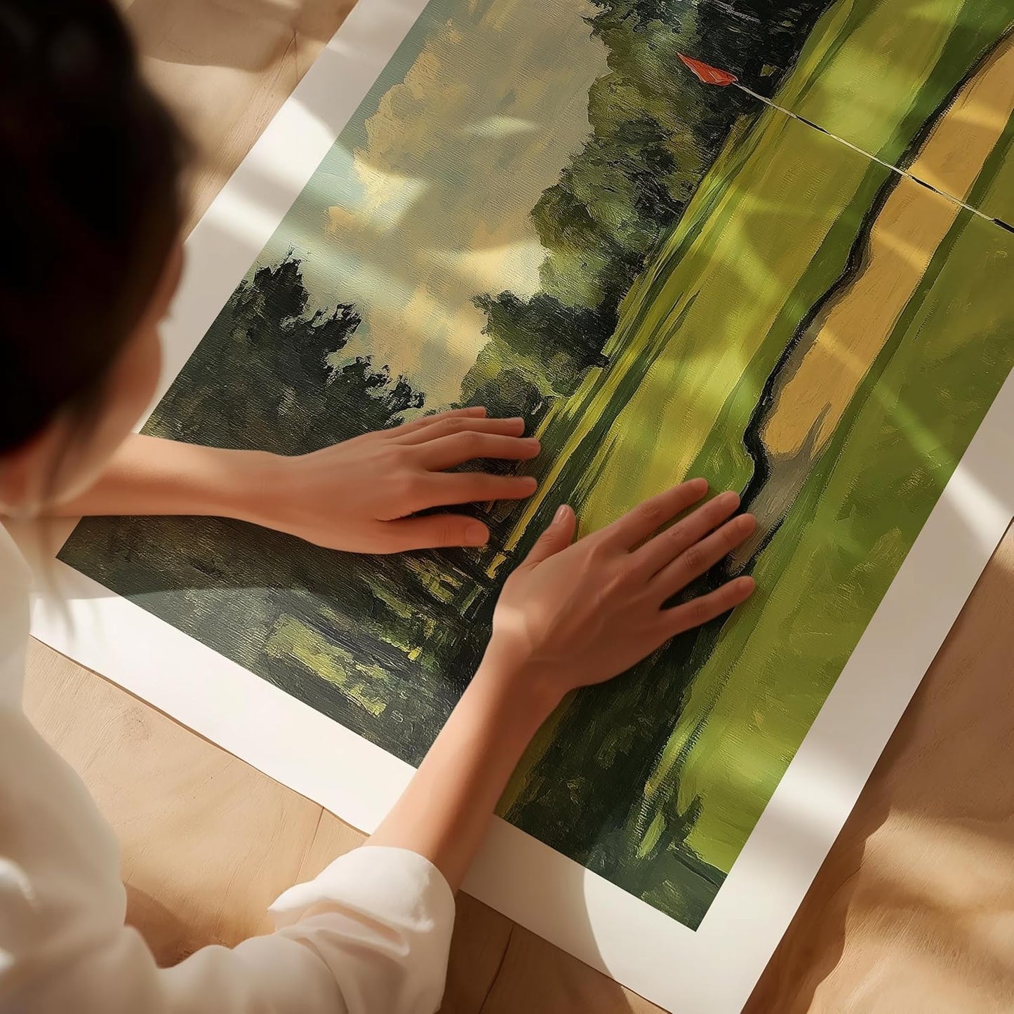 Vintage Golf Course Premium Giclee Fine Art Prints - Antique Style Golf Course Painting Posters, Golf Wall Art, Aesthetic Golfing Poster for Home Office Decor, Ready to Frame