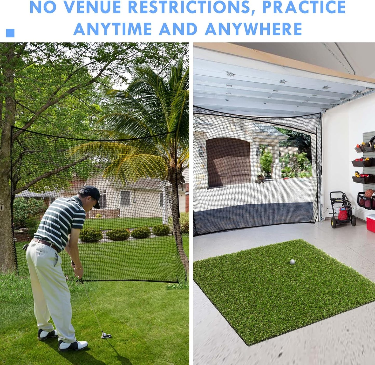 Golf Net,10Ft,15Ft,20Ft,25Ft, 30Ft, 40Ft Golf Practice Net,Sports Practice Barrier Net, Heavy Duty Ball Netting Golf Hitting Net, DIY Ball Net,Baseball Net Hockey Net and Chipping Net