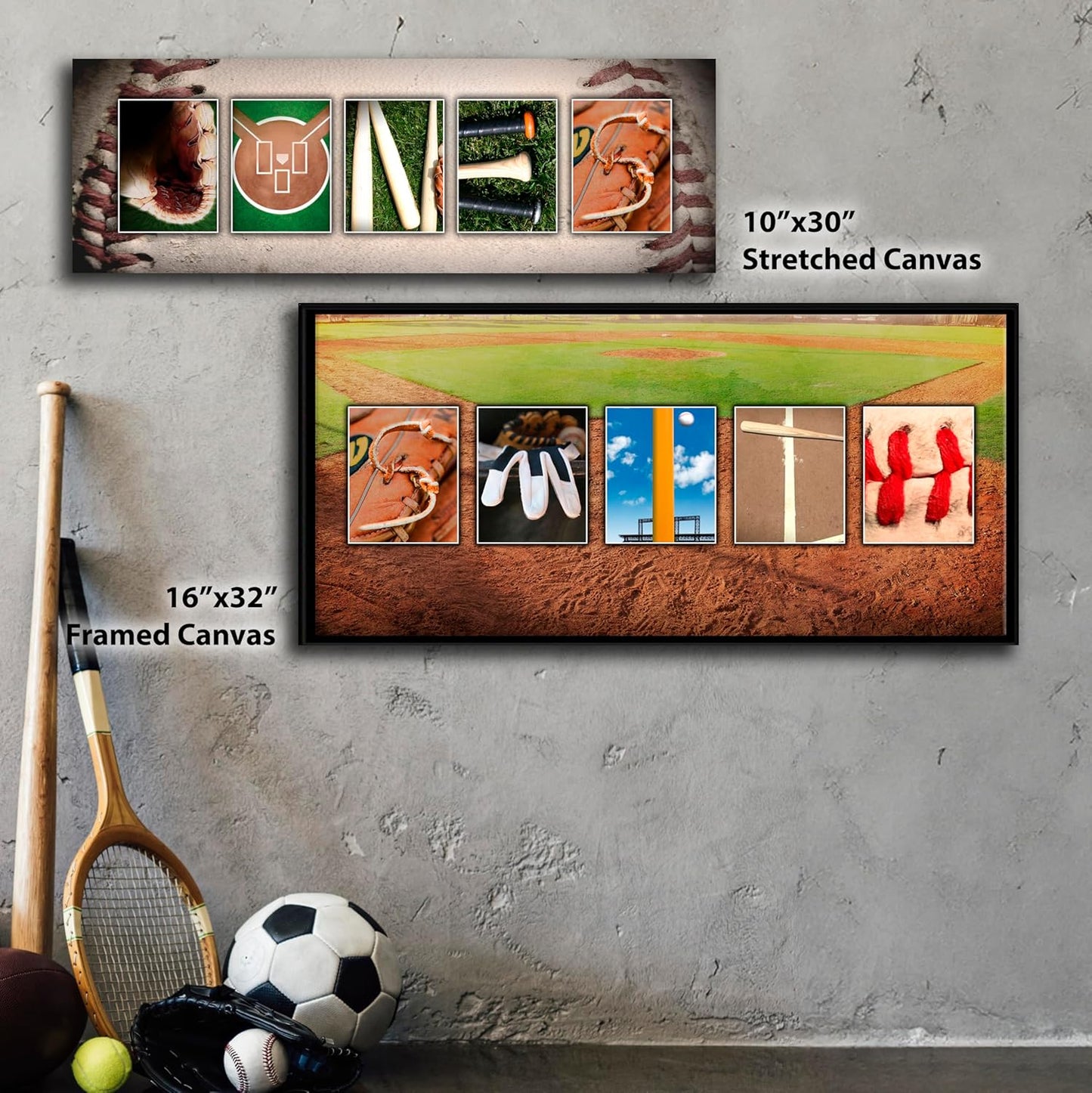 Block Mount - Personalized Baseball Name Art Print for Man cave, Boys Room, or Office!