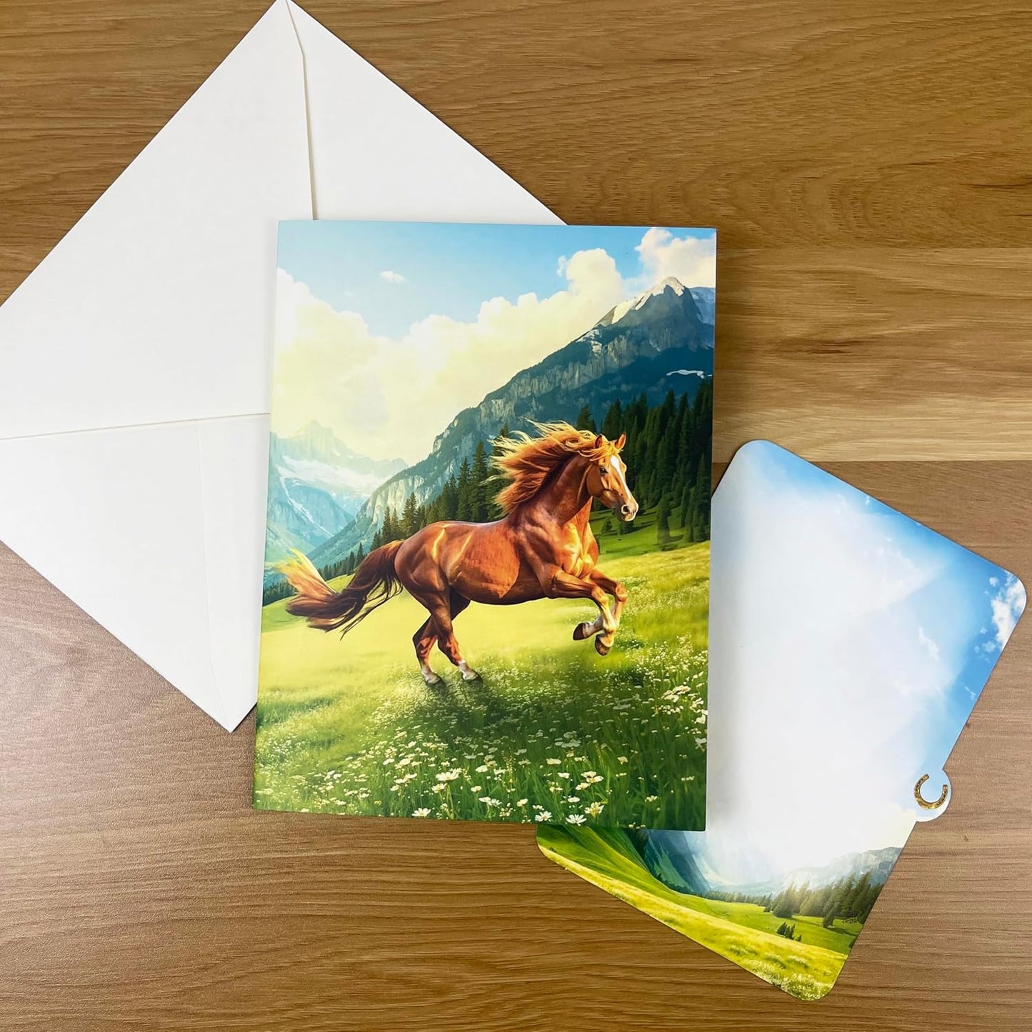 3D Horse Popup Card - Handmade Animal-Themed Paper Art for Birthday, Anniversary, Christmas, Father’s Day - Unique Gift for Him, Her, Kids, Horse Lovers, Equestrians, Riders