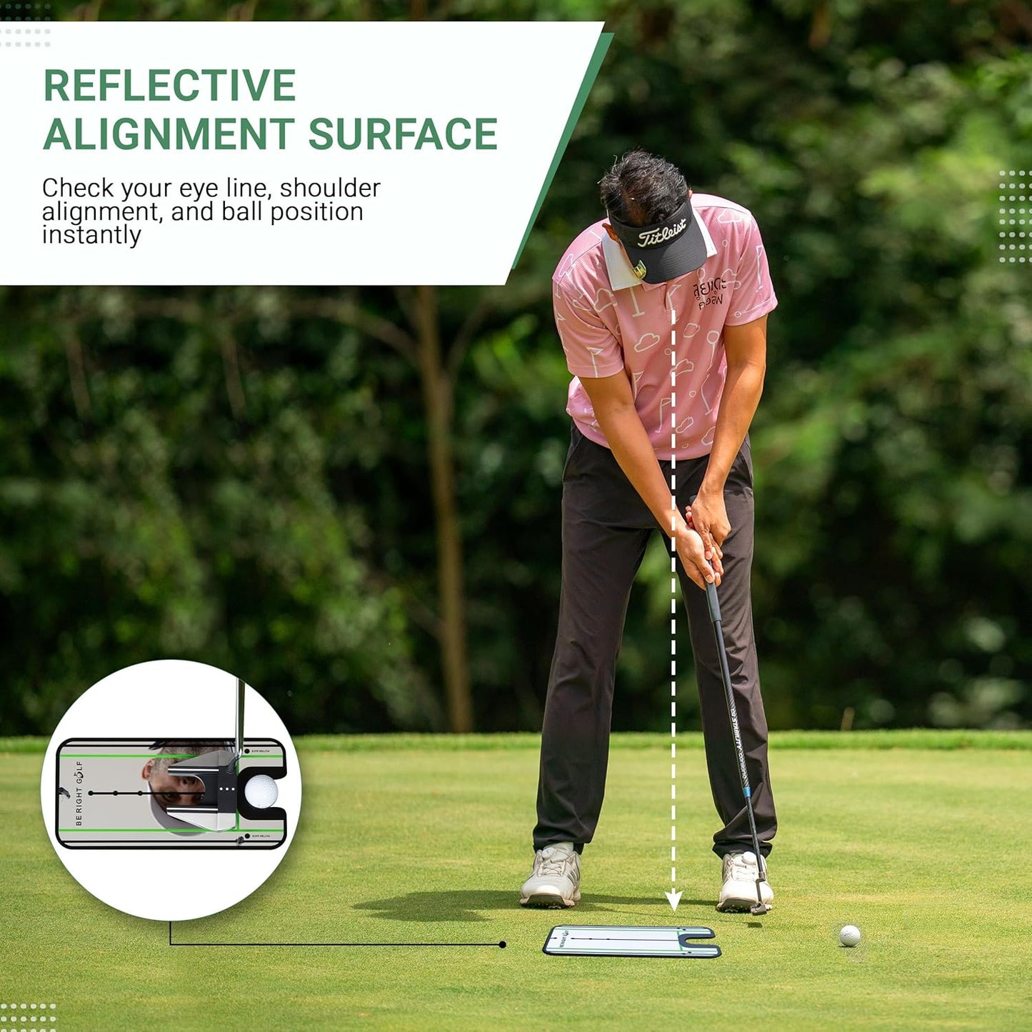 Golf Putting Mirror - Putting Mirror Training Aid - Putting Alignment Practice for Consistency & Accuracy - Alignment Training Aid for Indoor & Outdoor Practice