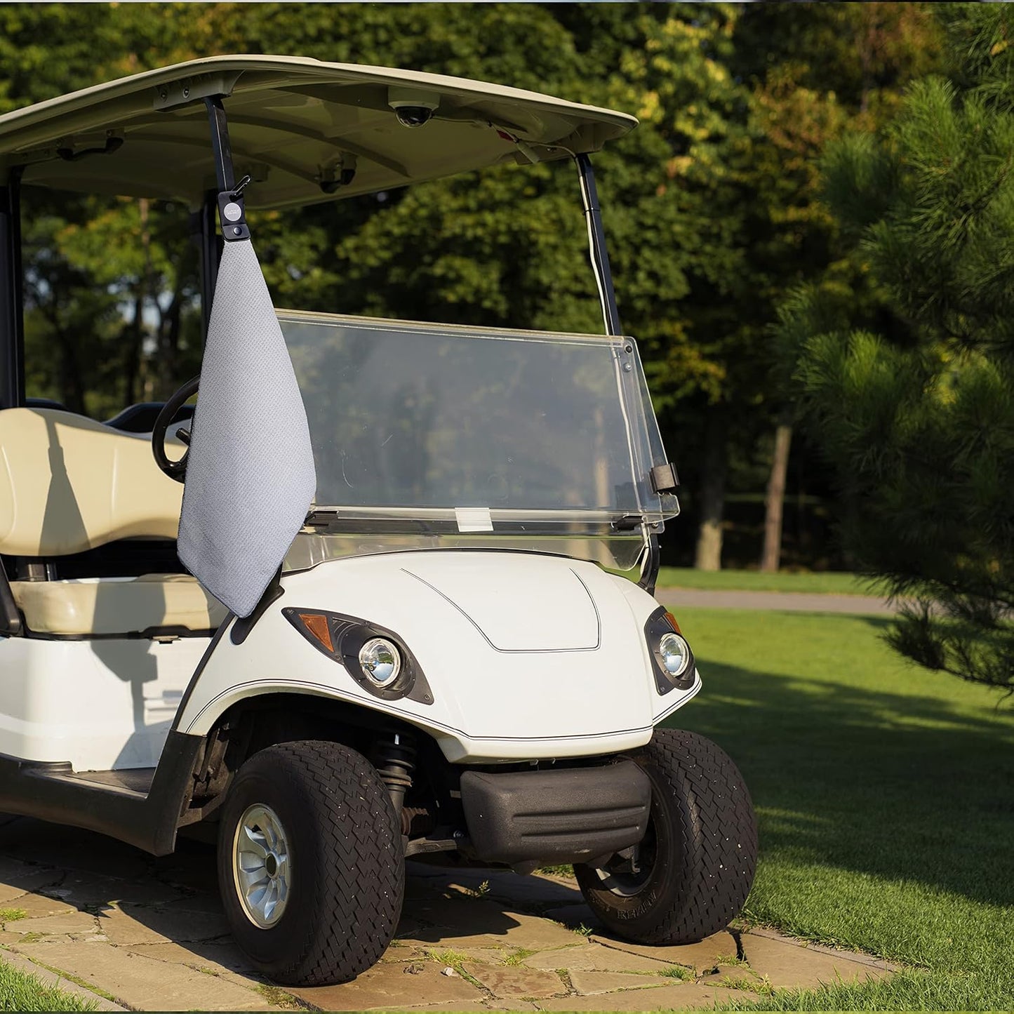 Magnetic Golf Towels for Golf Bags with Clip & Ultra Strong Magnet - Waffle Weave Microfiber Towel for Secure Hold on Bags & Carts - Ideal Club Cleaner & Accessories - Gray