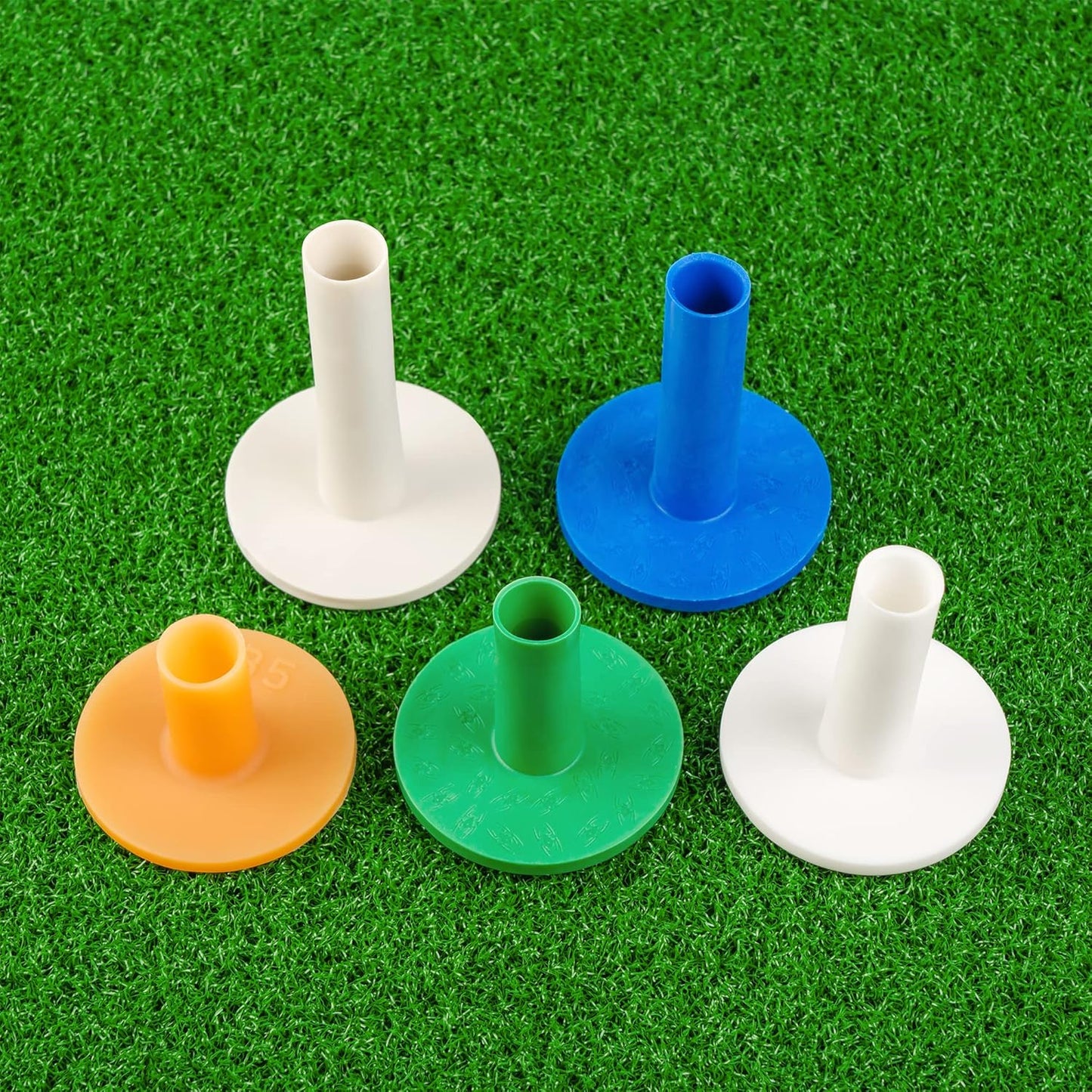Golf Rubber Tees Practice Training, Driving Putting Chipping Range Mixed Size, Excellent Effect Used with Golf mats and Golf nets, Suitable for Indoor Outdoor Backyard Home Office