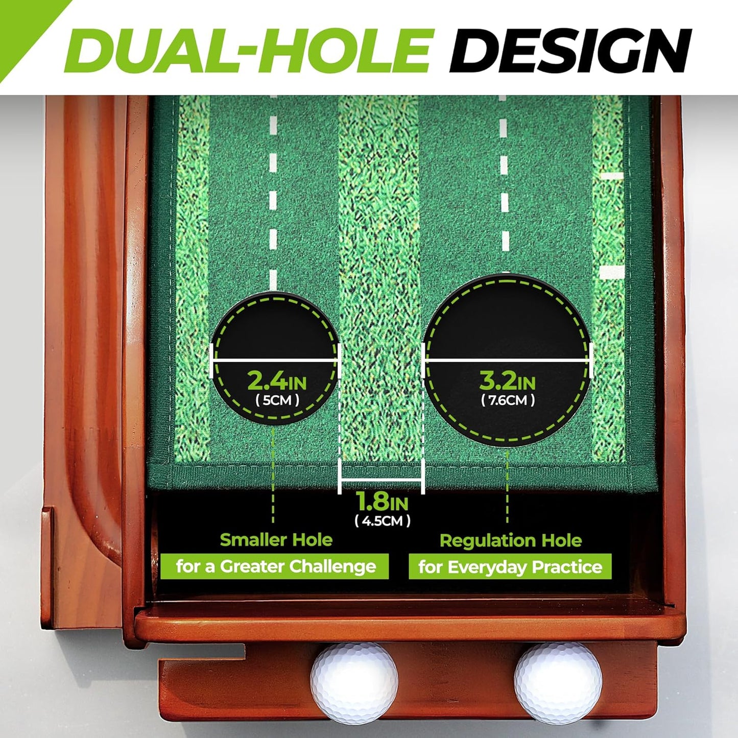 Golfguru Putting Green, 9.8ft Golf Putting Mat with Automatic Ball Return Track & Putting Mirror, Indoor Putting Greens for Home with Thickened Wrinkle-Free Crystal Velvet, Golf Accessories for Men