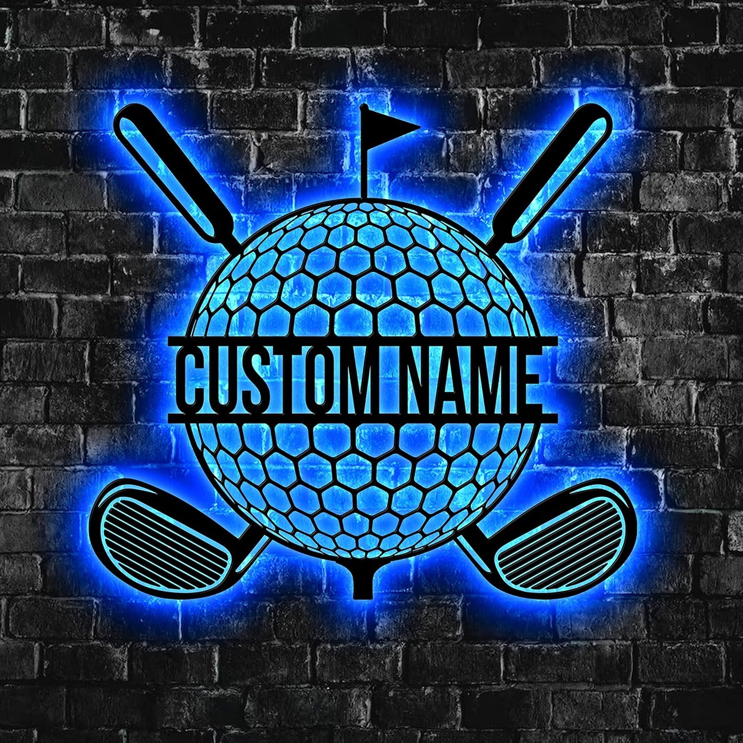 Personalized Man Golfer Name Sign Decoration For Room Metal Wall Art With LED Light, Birthday Gift For Men, Home Decor, Gift For Dad, Son, Sports Lovers, Christmas Gift