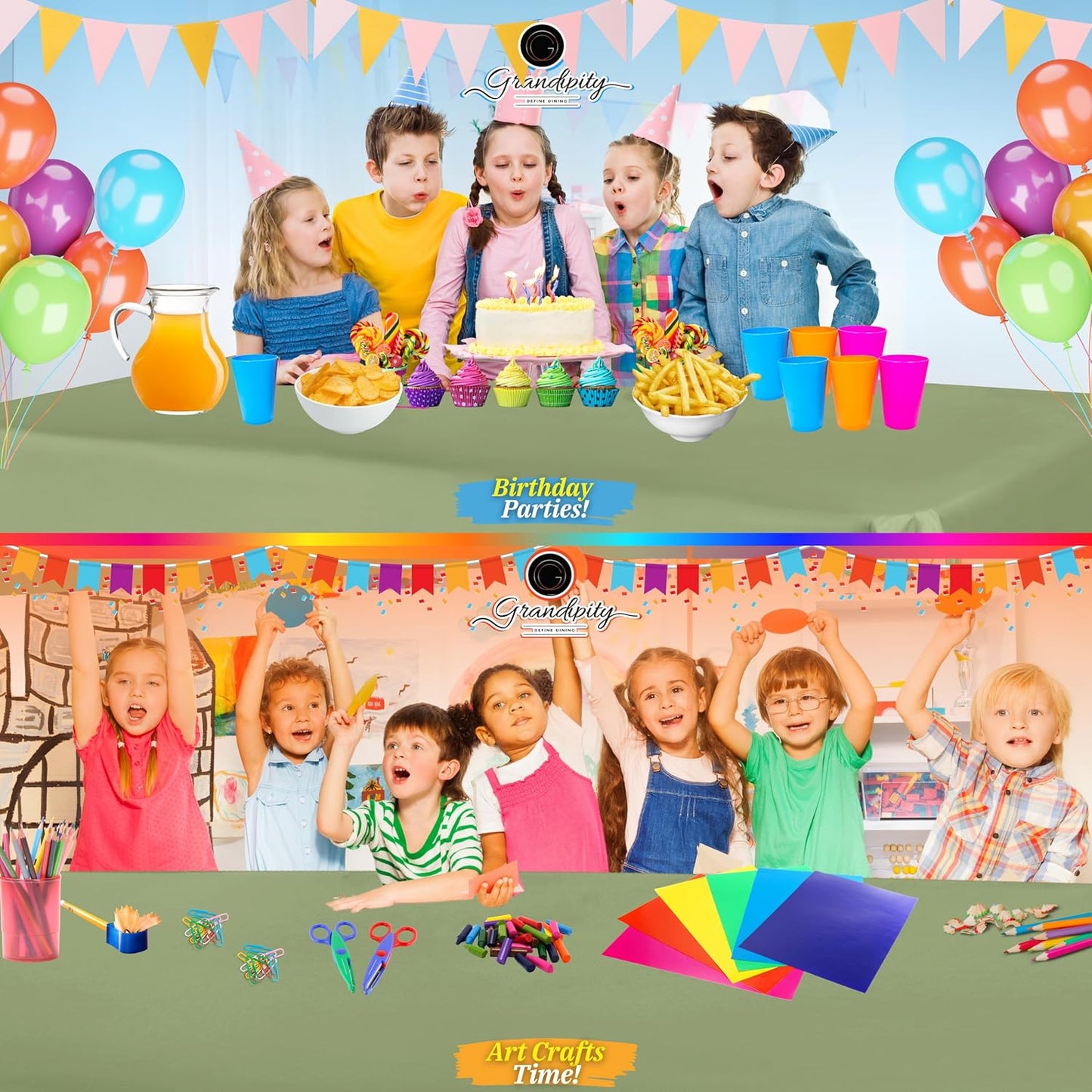 Grandipity 12 Pack Premium Disposable Plastic Tablecloth 54 Inch. x 108 Inch. Rectangle Table Cover - Sage Green