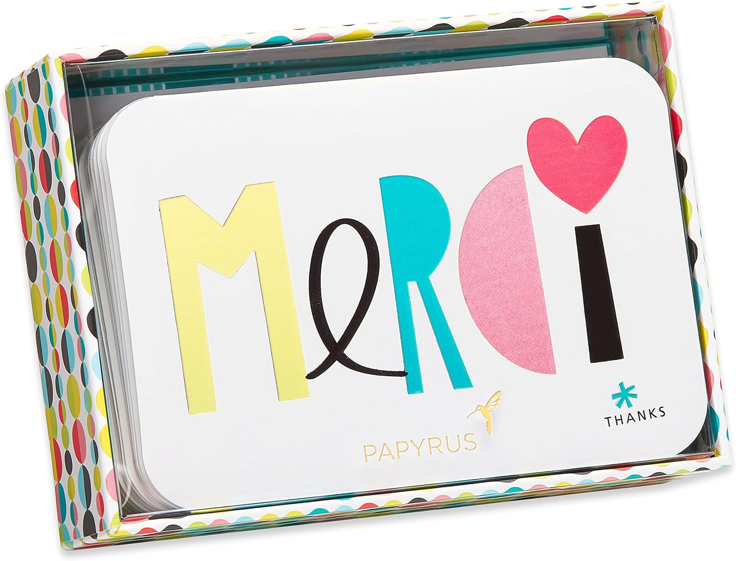 Papyrus Thank You Cards with Envelopes, Merci (14-Count)