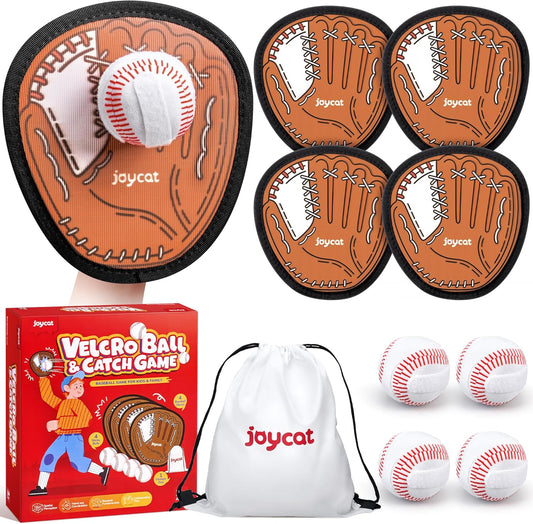 JoyCat Toss and Catch Ball Game Set,Toddler Baseball Glove,Beach Pool Yard Camping Games,Kids Sports & Outdoor Play Toys for Family,Outside Toys for 3 4 5 6 7 8 9 10+Year Old Boys Girls Birthday Gifts
