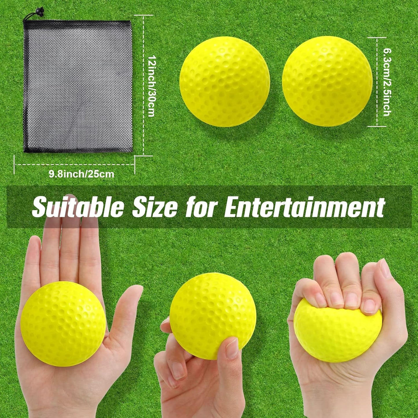 Libima 20 Pcs Mini Golf Stress Ball Bulk 2.5 Inch Foam Practice Balls Stress Relief Sports Ball with Storage Bag for Golf Birthday Party Favors Carnival Reward Gift