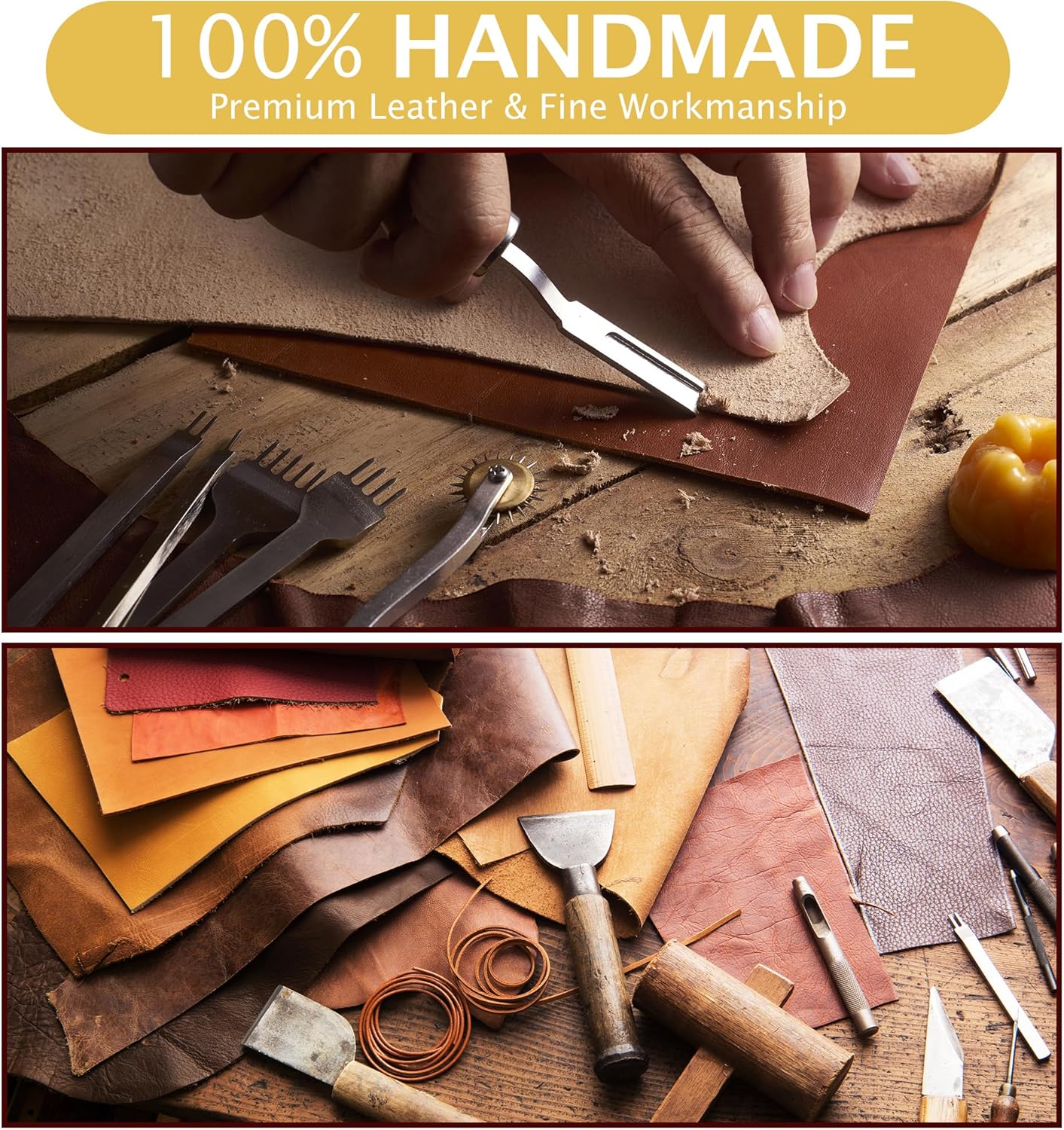 Leather Bookmark Handmade with Sugar Skull Heart Design - 2 Genuine Leather Book Marks for Reading - Unique Bookmarks for Men Women Girls | Gothic Book Lover Gifts for Bookworms Relatives and Friends