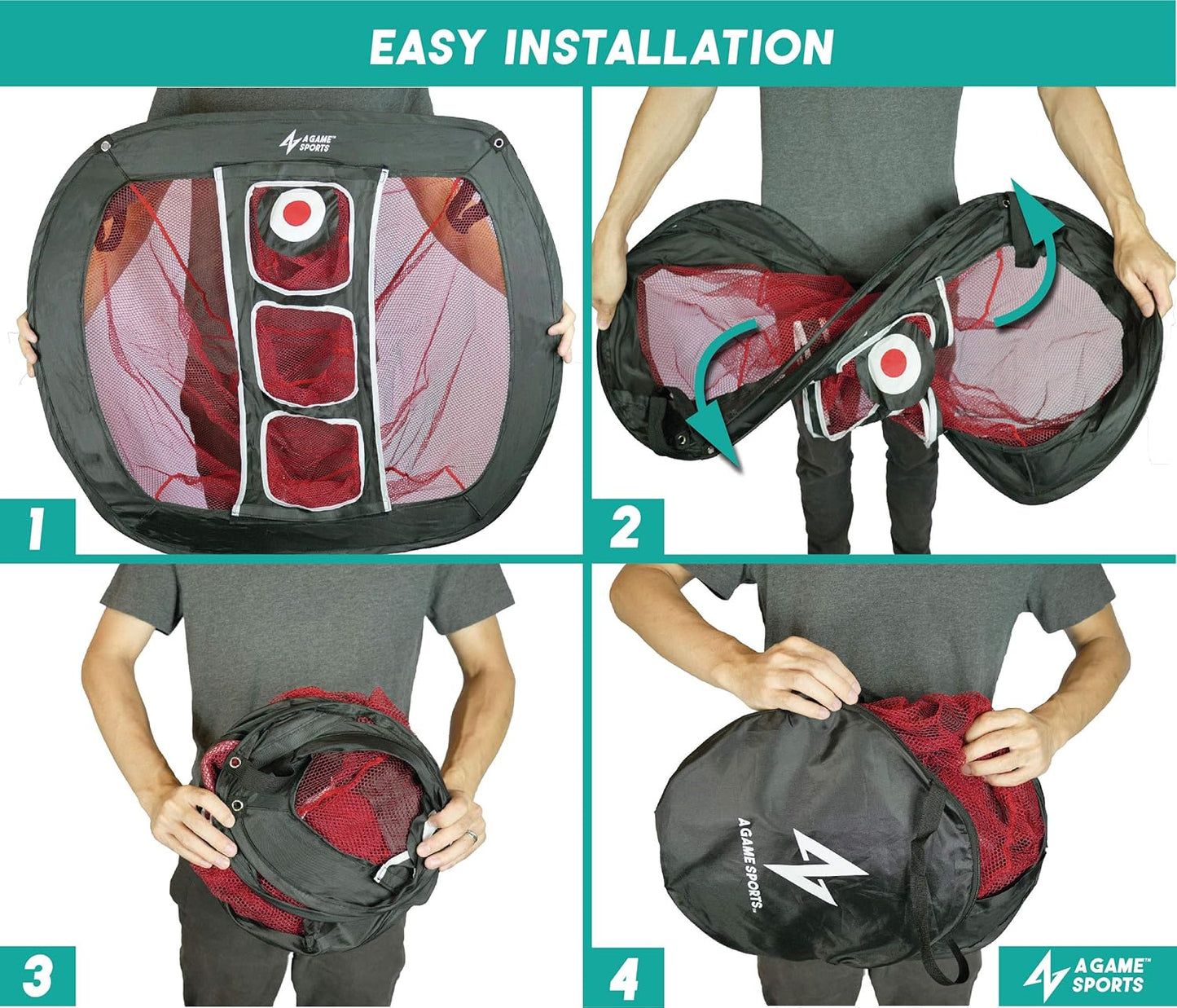 Golf Chipping Net with Mat - Practice Net for Backyard & Indoor/Outdoor Swing Training